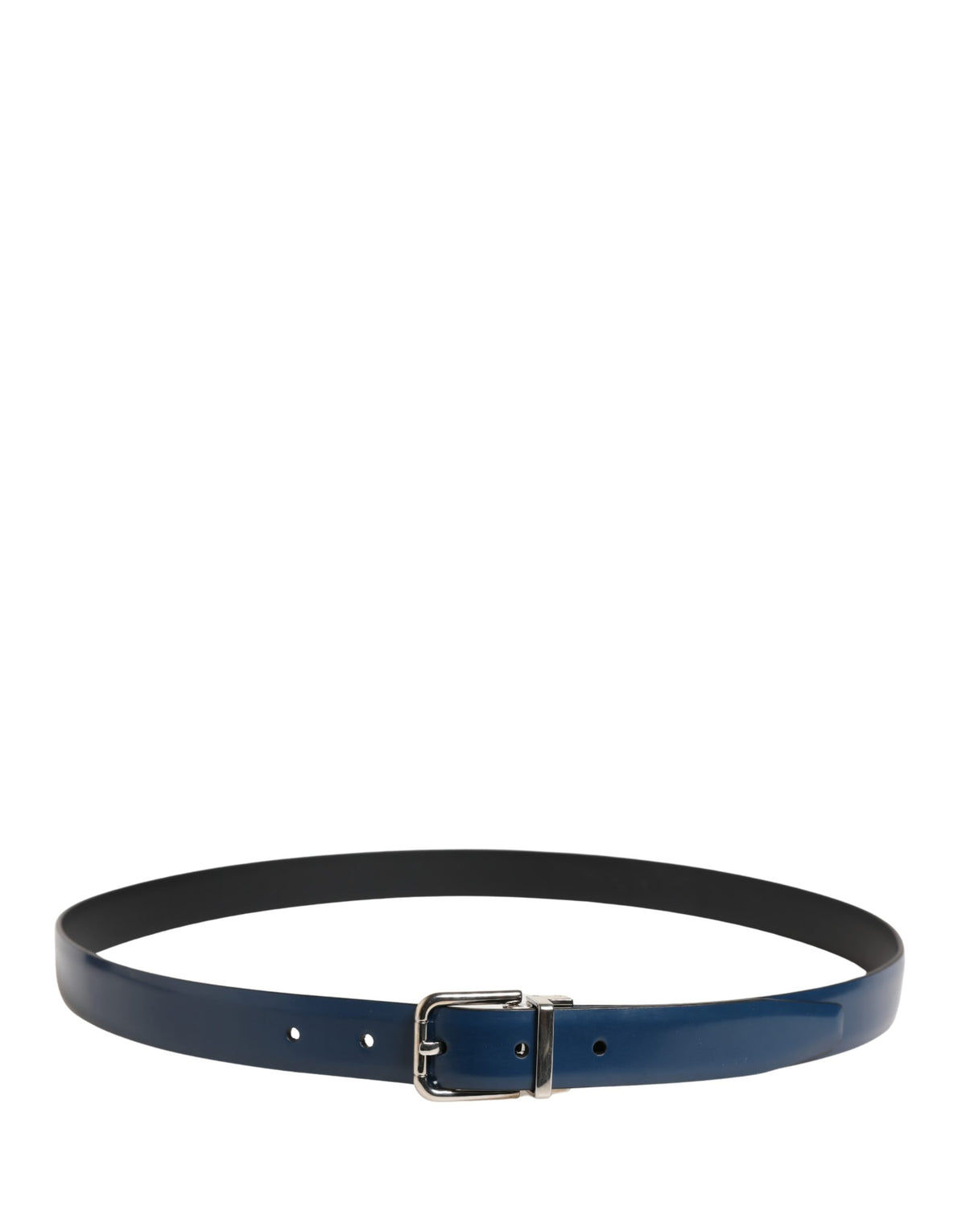 Dolce & Gabbana Men Blue Classic Leather Metal Buckle Men's Belt