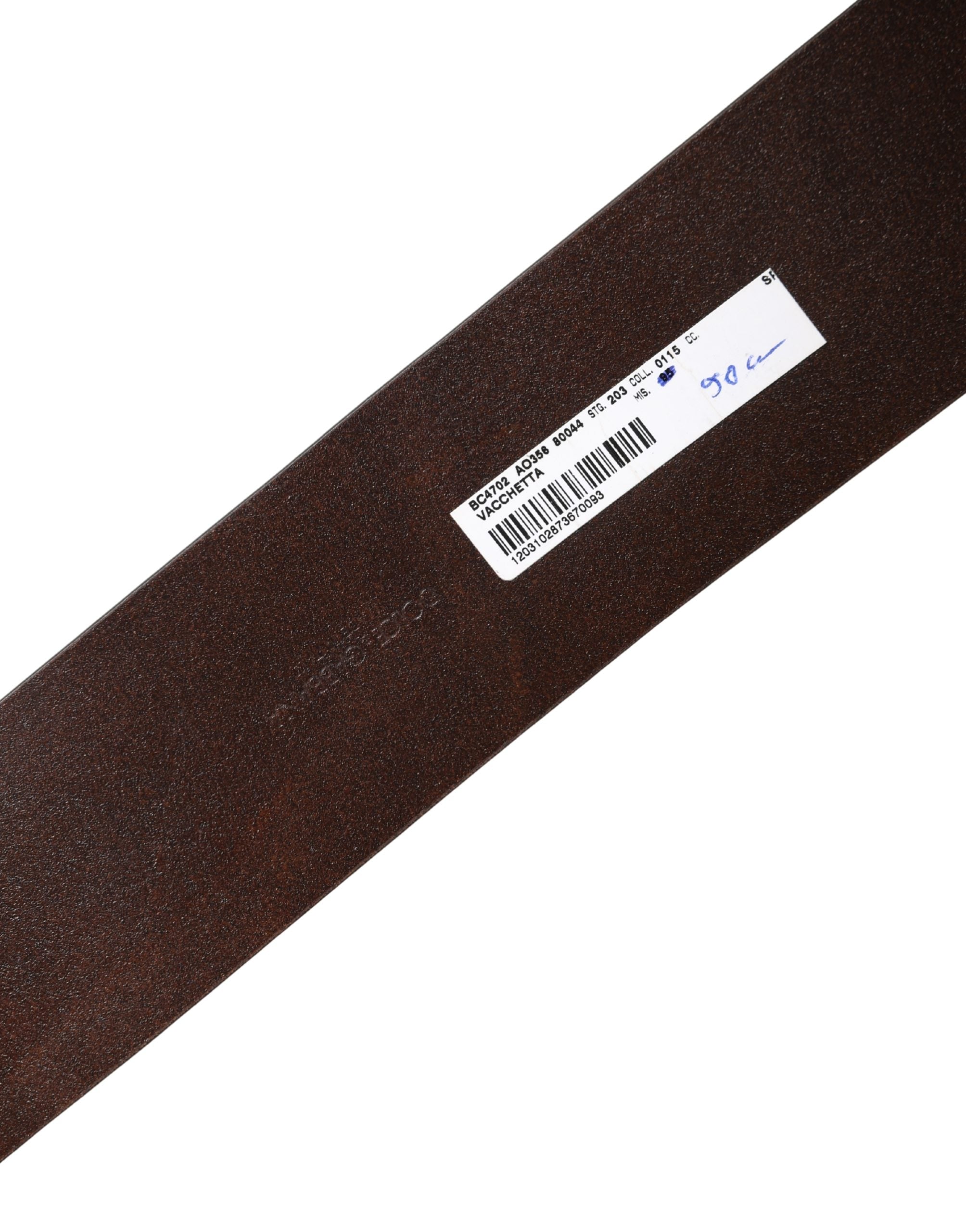 Dolce & Gabbana Brown Leather Wide Waist Metal Round Men's Belt