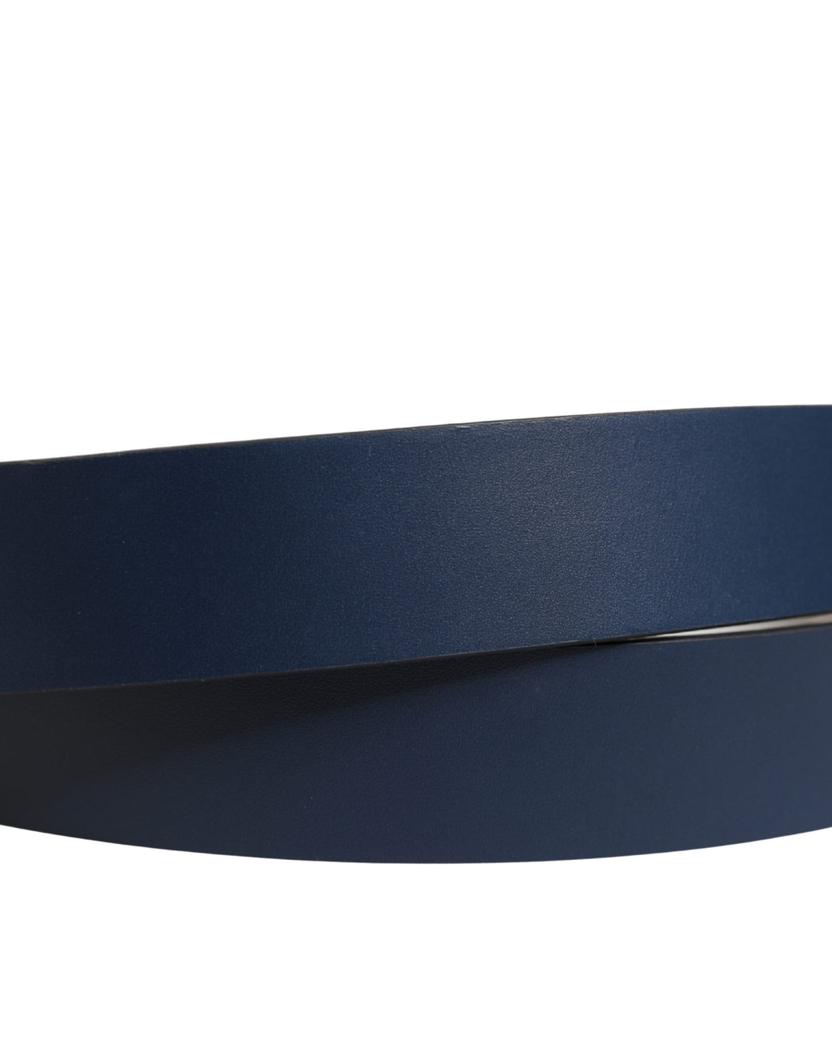 Dolce & Gabbana Men Blue Calf Leather Logo Metal Buckle Men's Belt (Pre-Owned)