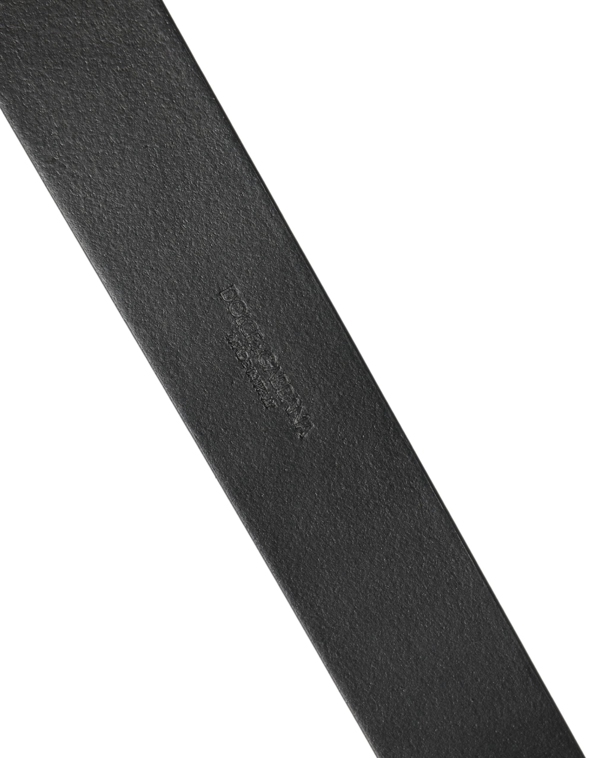 Dolce & Gabbana Men Black Leather DG Logo Metal Buckle Men's Belt