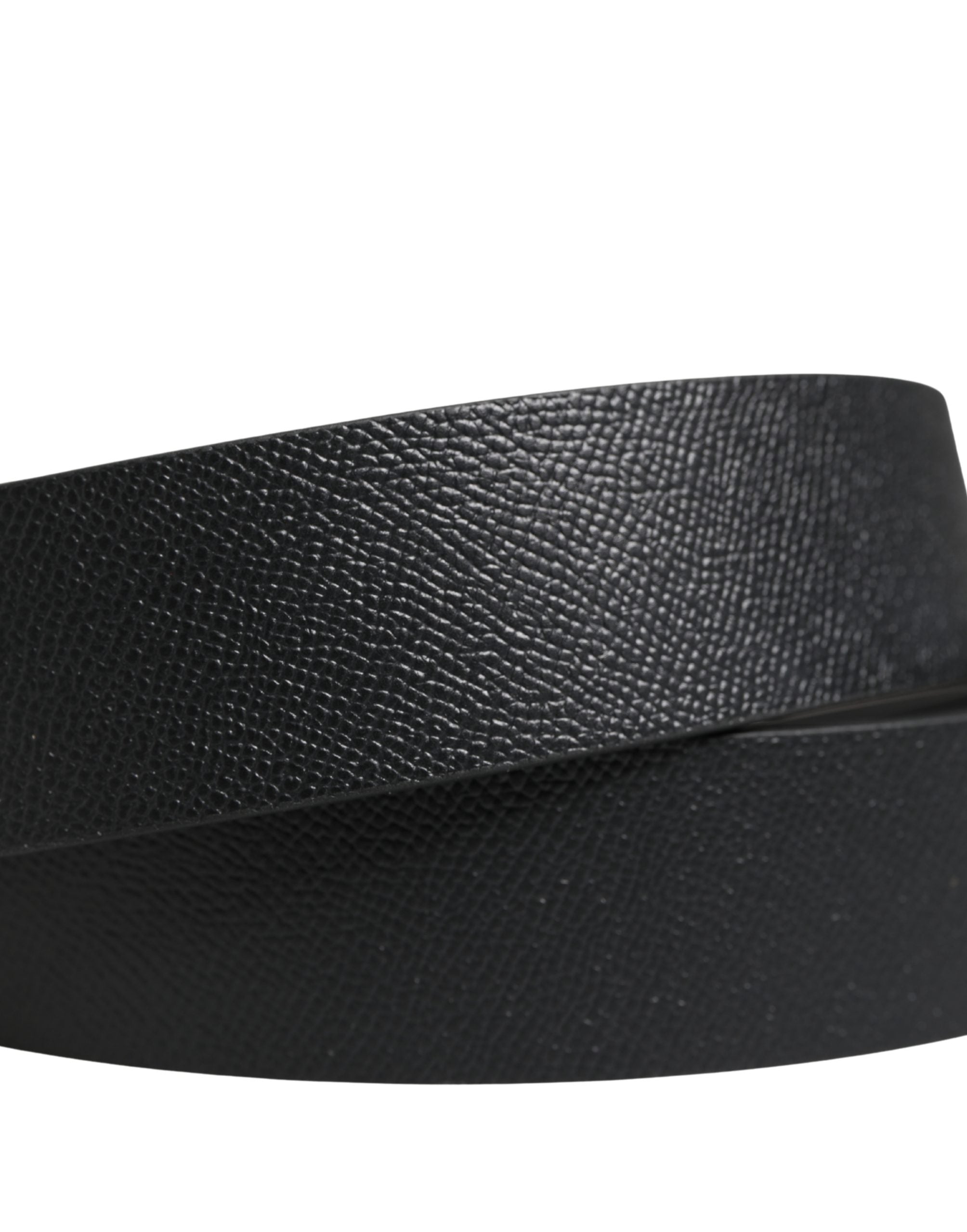 Dolce & Gabbana Men Black Classic Leather Metal Buckle Men's Belt