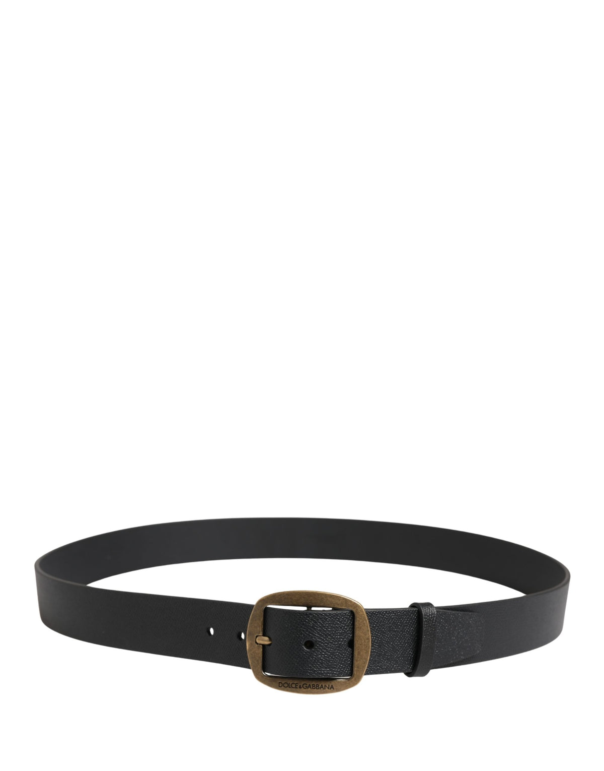 Dolce & Gabbana Men Black Classic Leather Metal Buckle Men's Belt