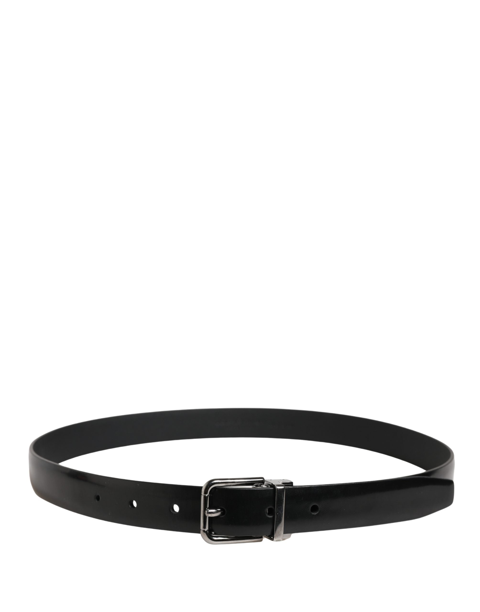 Dolce & Gabbana Men Black Leather Classic Metal Buckle Men's Belt (Pre-Owned)
