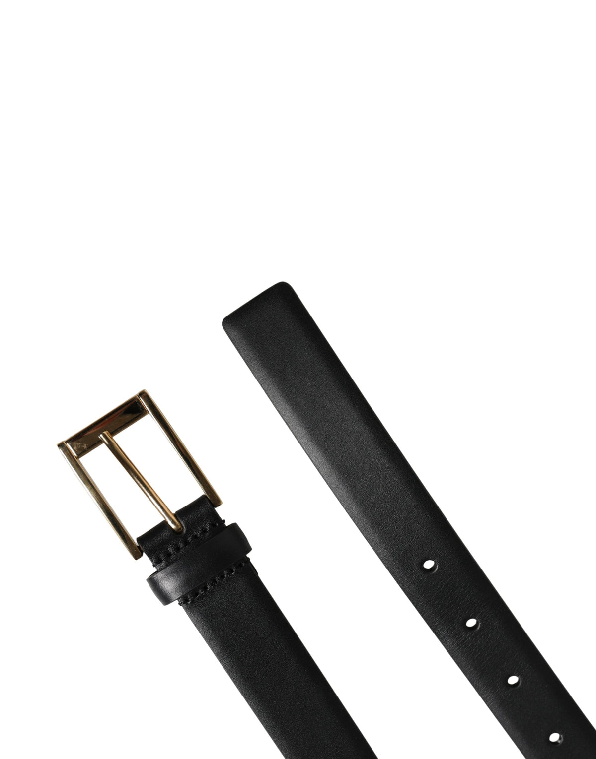 Dolce & Gabbana Men Black Classic Leather Metal Buckle Men's Belt
