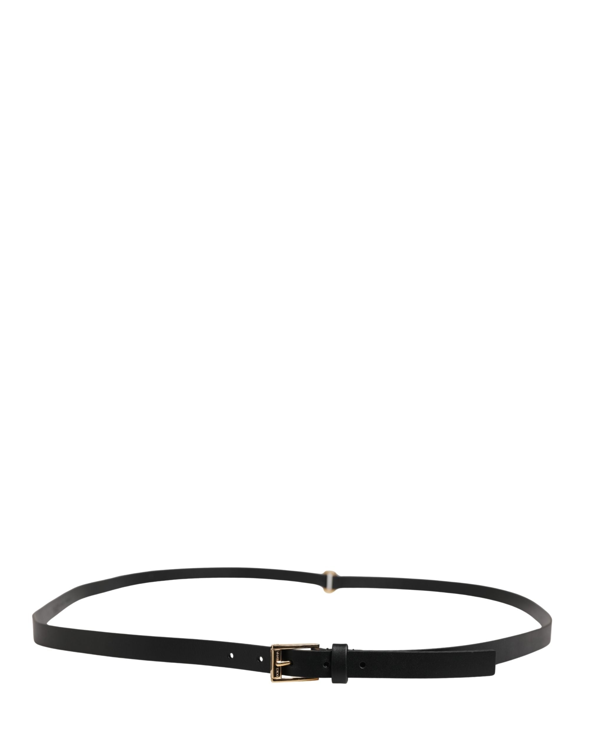 Dolce & Gabbana Men Black Leather Classic Metal Buckle Men's Belt