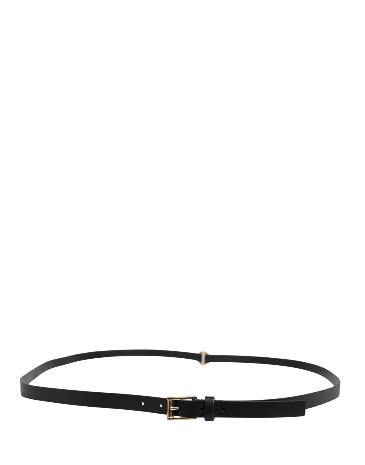 Dolce & Gabbana Men Black Leather Classic Metal Buckle Men's Belt