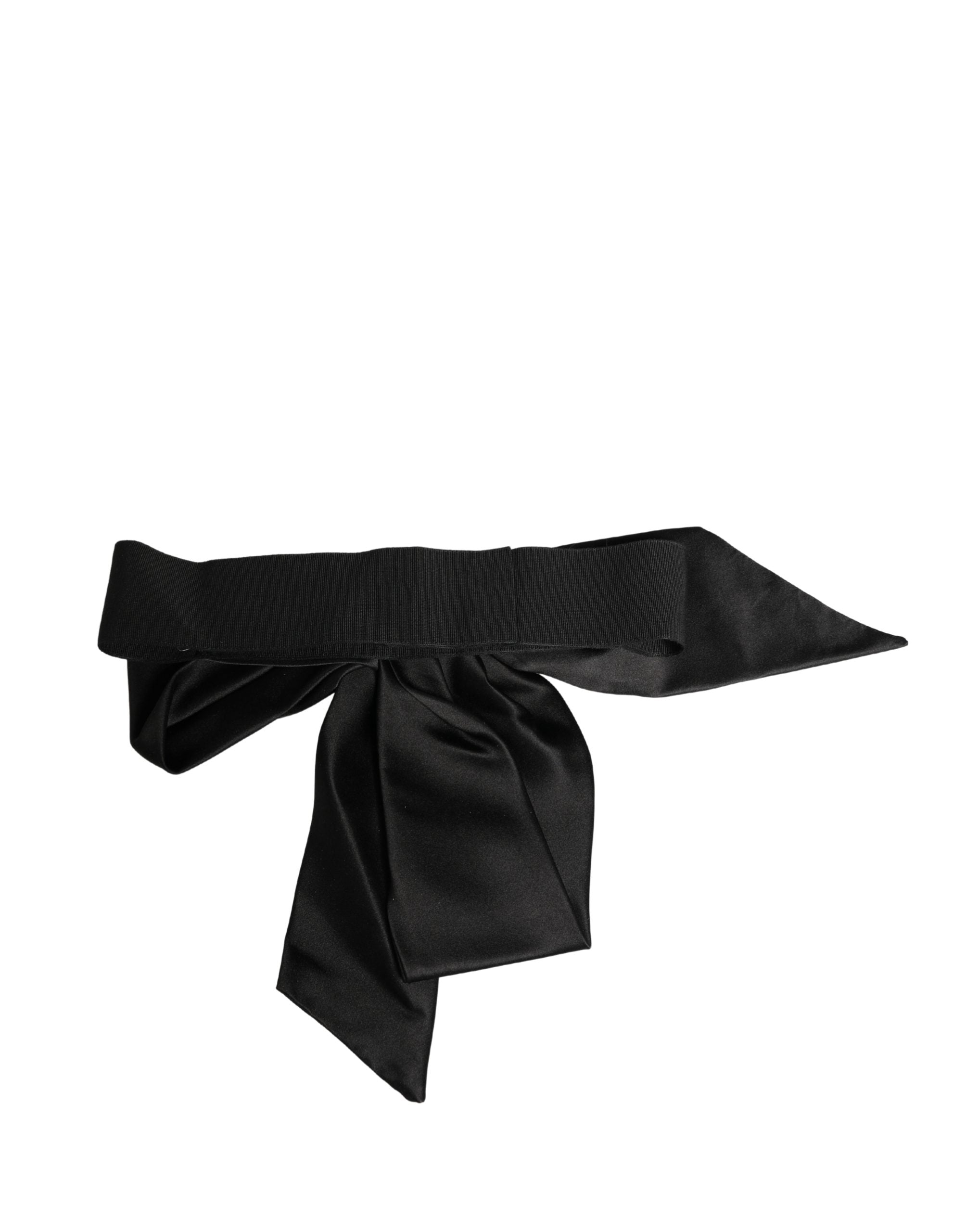 Dolce & Gabbana Black Silk Satin Sash Wide Waist Women Women's Belt