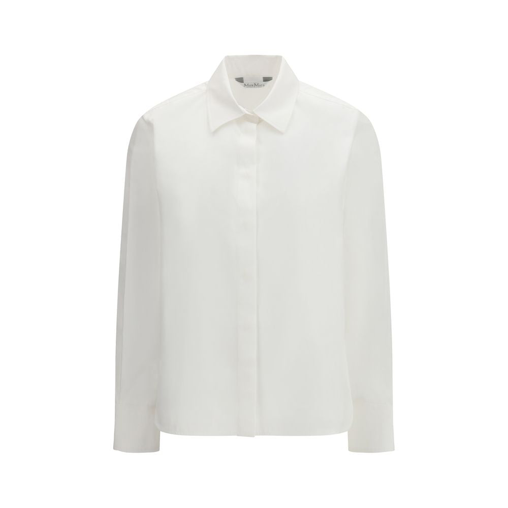Max Mara White Cotton Dress Women's Shirt