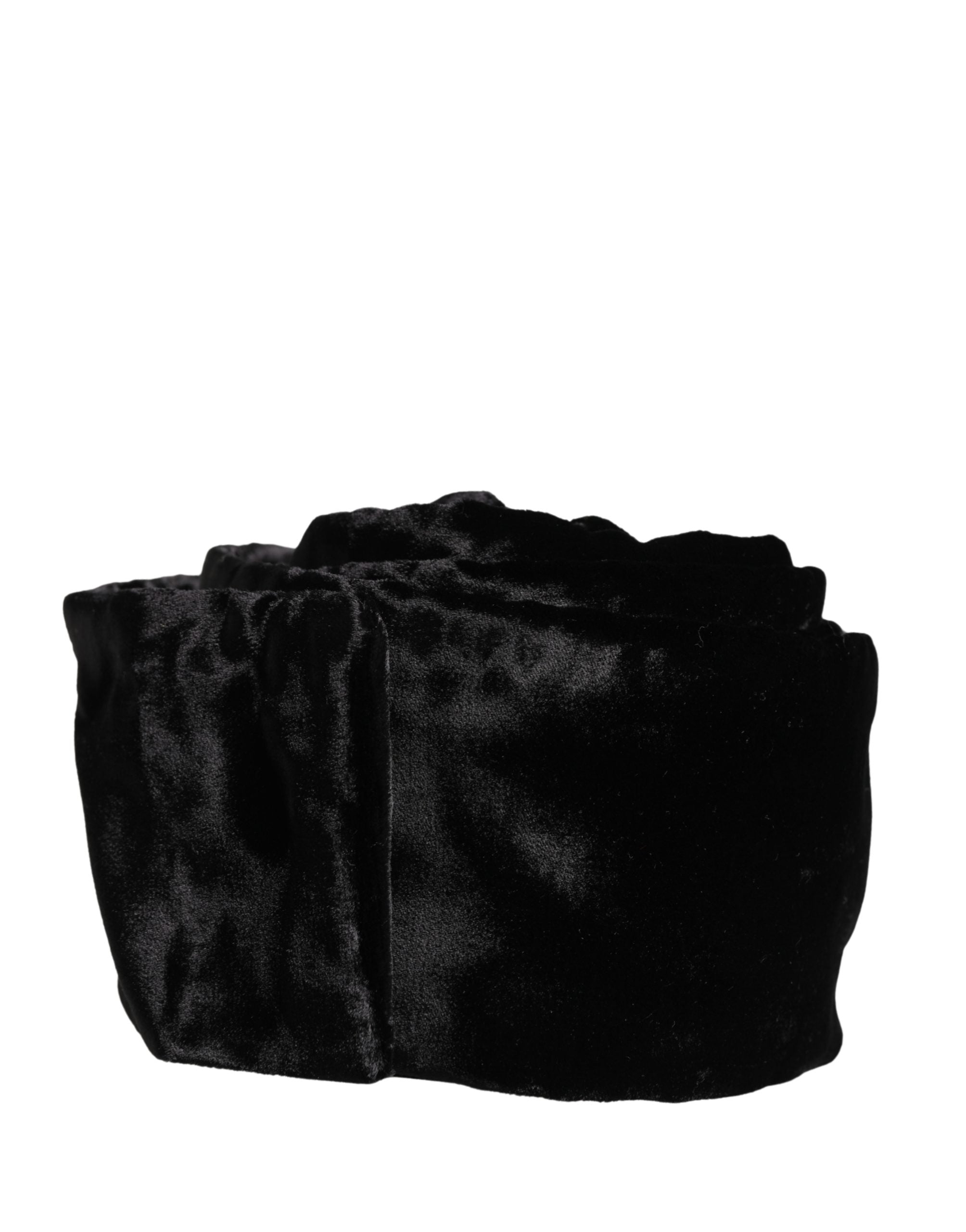 Dolce & Gabbana Black Viscose Satin Waist Women Cintura Women's Belt
