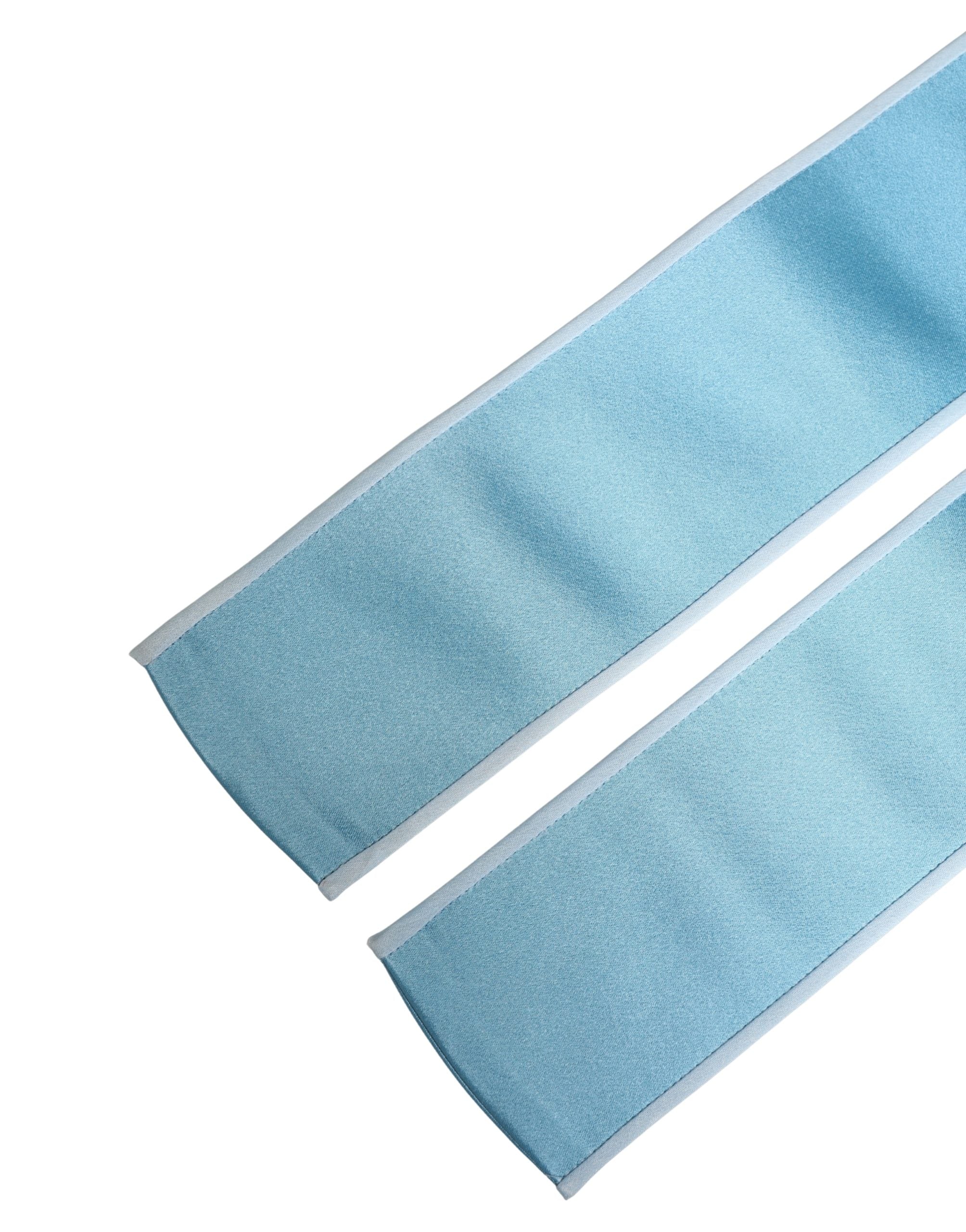 Dolce & Gabbana Light Blue Silk Satin Waist Women Cintura Women's Belt