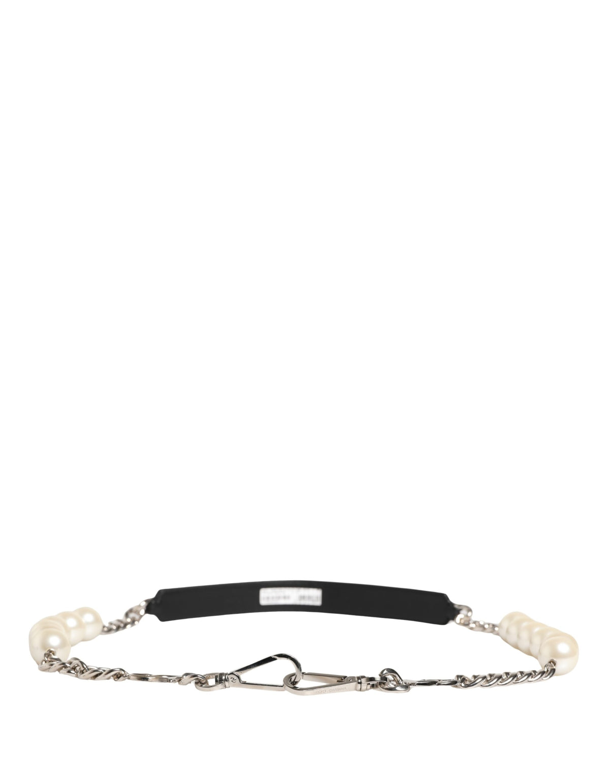 Dolce & Gabbana Black Leather Silver Chain Bag Accessory Shoulder Women's Strap