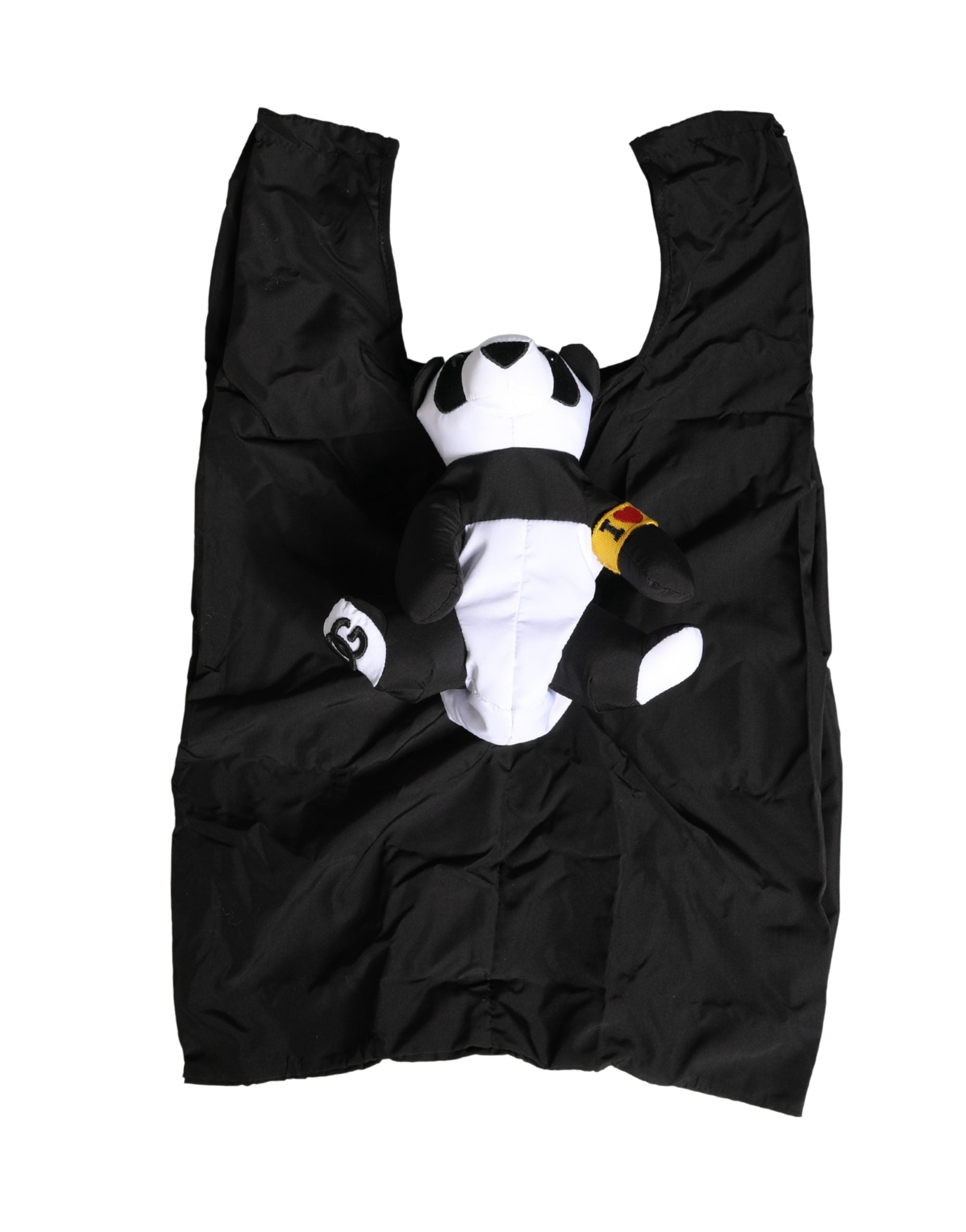 Dolce & Gabbana Men Black Polyester Panda Stuffed EcoMen's Men's Bag