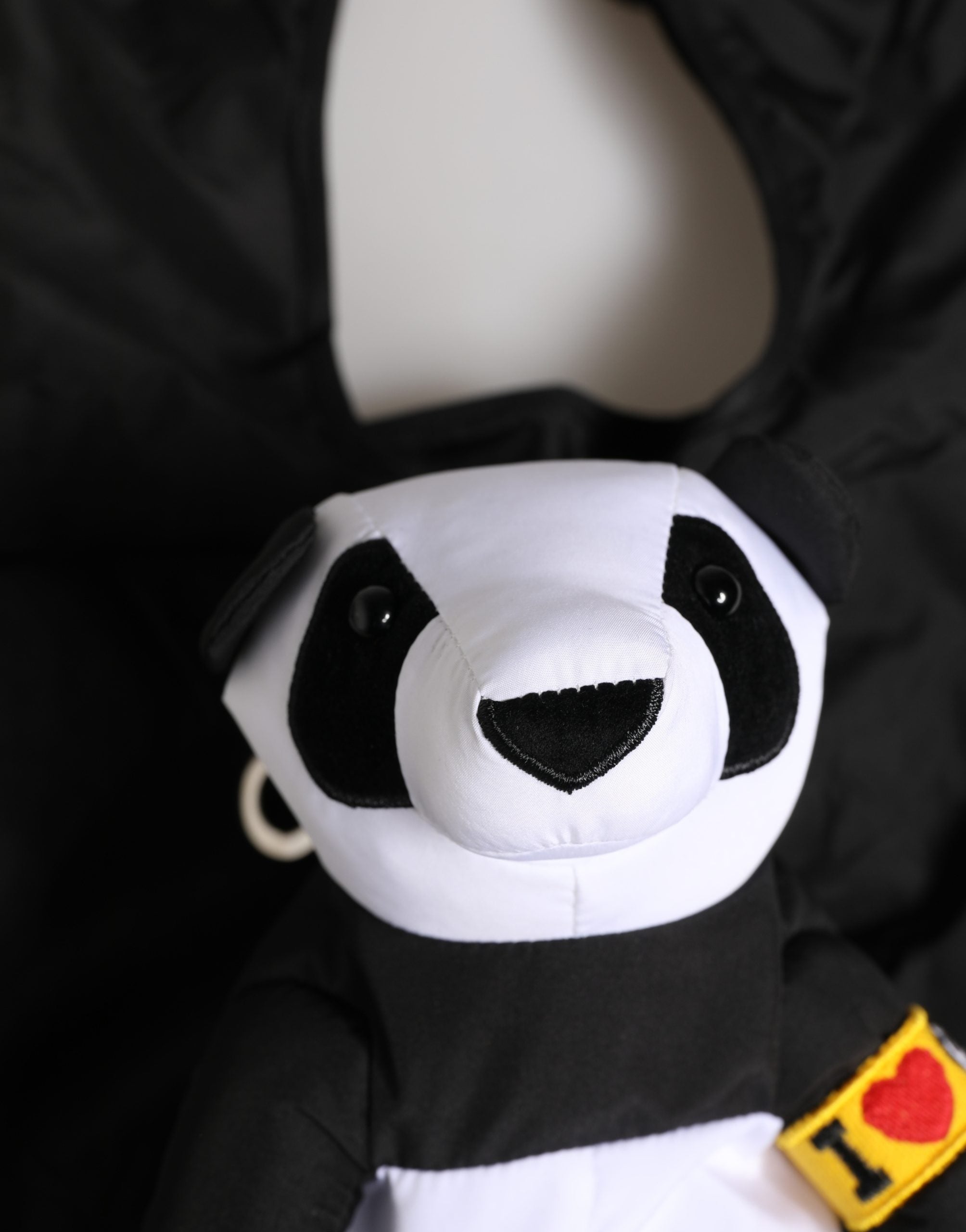 Dolce & Gabbana Men Black Polyester Panda Stuffed EcoMen's Men's Bag