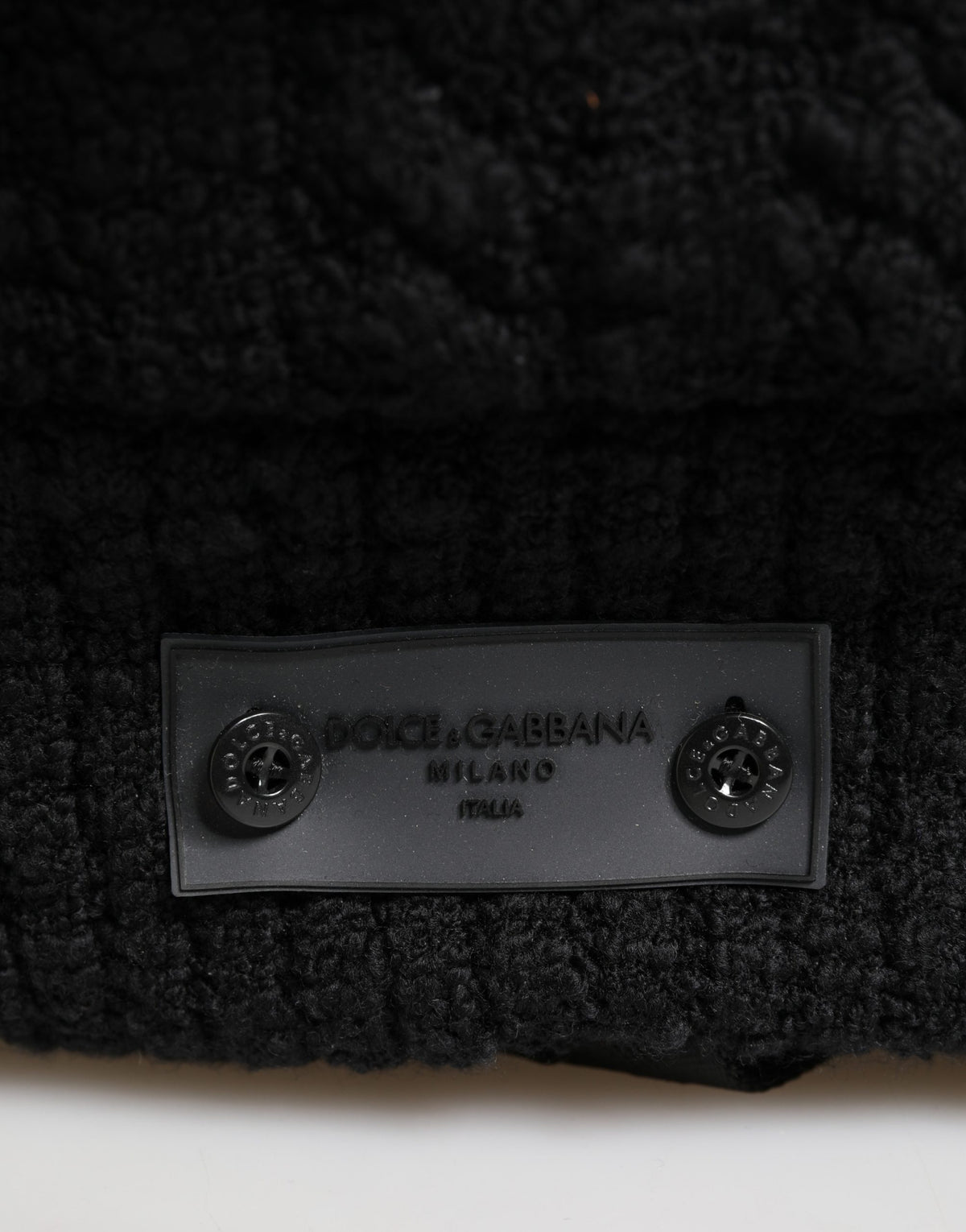 Dolce & Gabbana Black Tricot Wool Blend Duffel Backpack Travel Borse Men's Bag