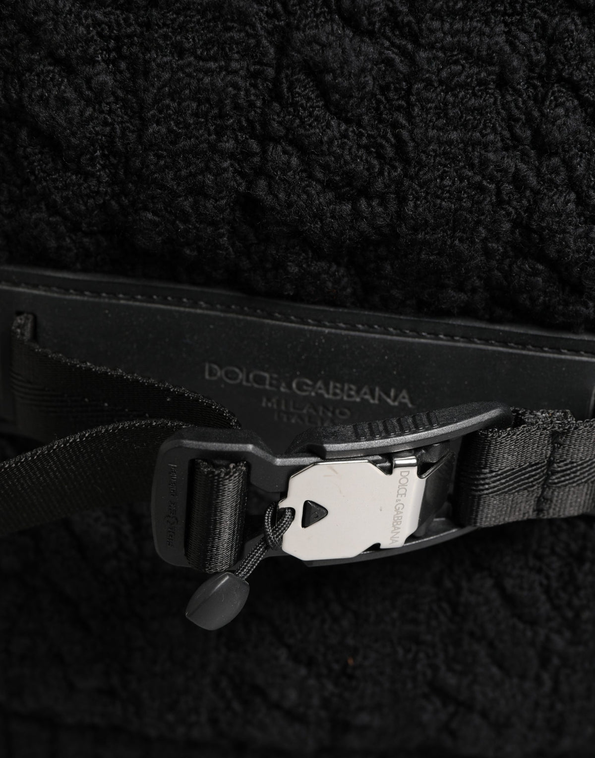 Dolce & Gabbana Black Tricot Wool Blend Duffel Backpack Travel Borse Men's Bag