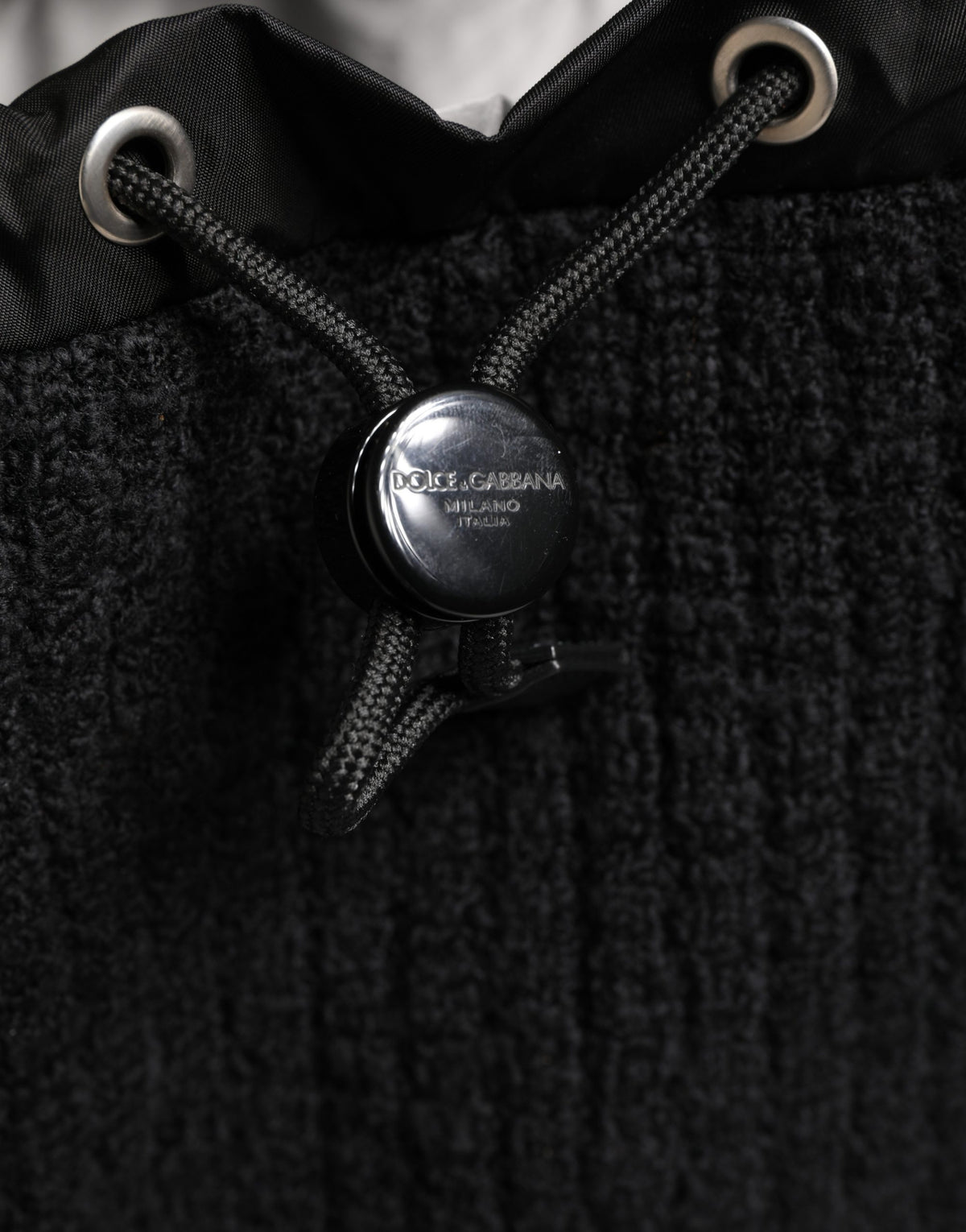 Dolce & Gabbana Black Tricot Wool Blend Duffel Backpack Travel Borse Men's Bag