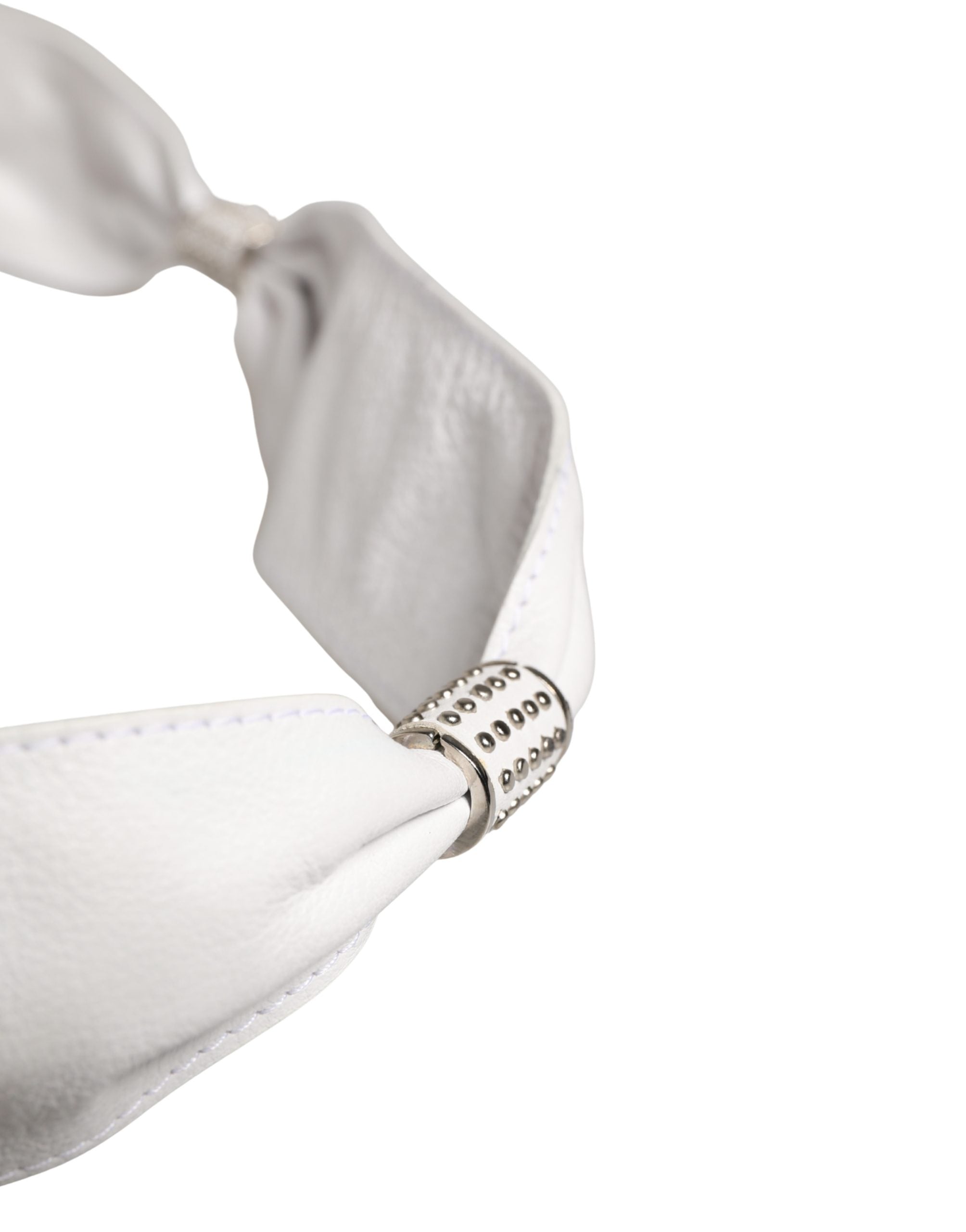 Orciani Women White Leather Embellished Wide Waist Cintura Women's Belt (Pre-Owned)