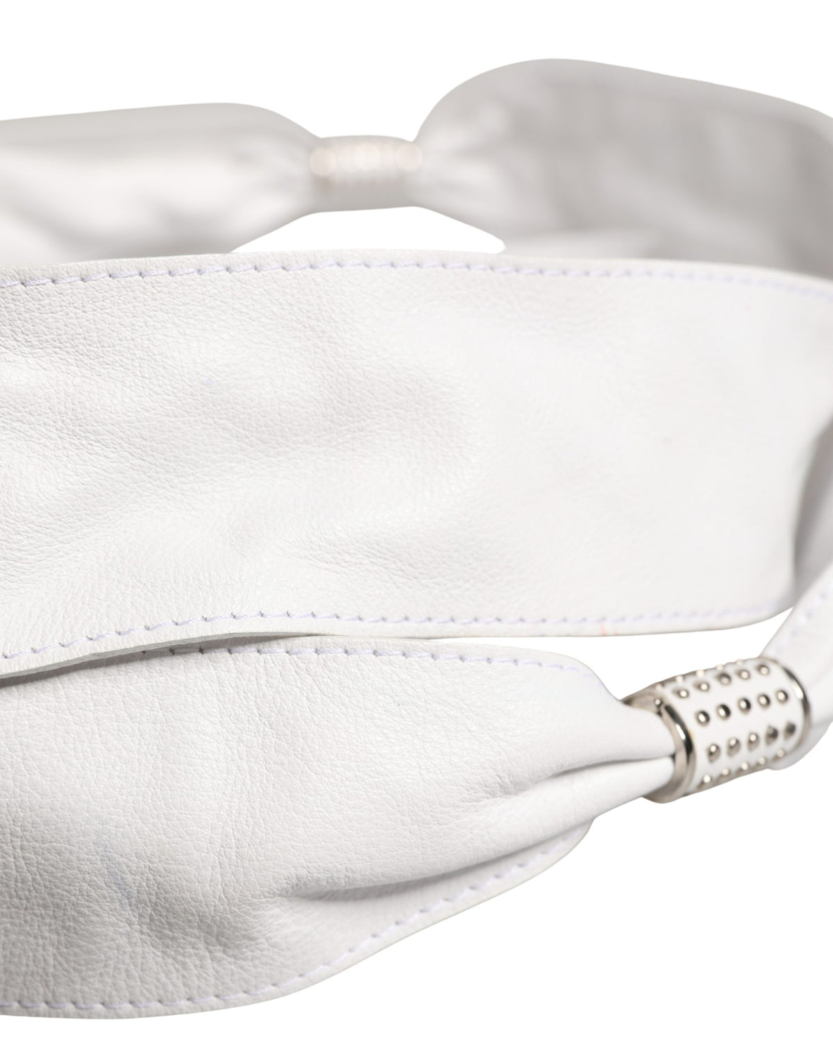 Orciani Women White Leather Embellished Wide Waist Cintura Women's Belt (Pre-Owned)