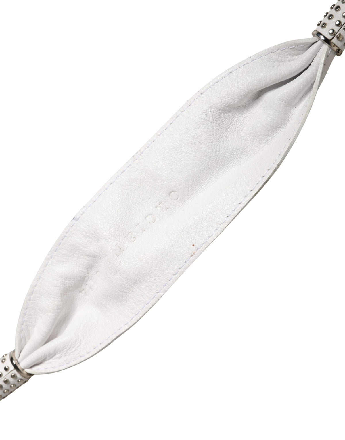 Orciani Women White Leather Embellished Wide Waist Cintura Women's Belt (Pre-Owned)