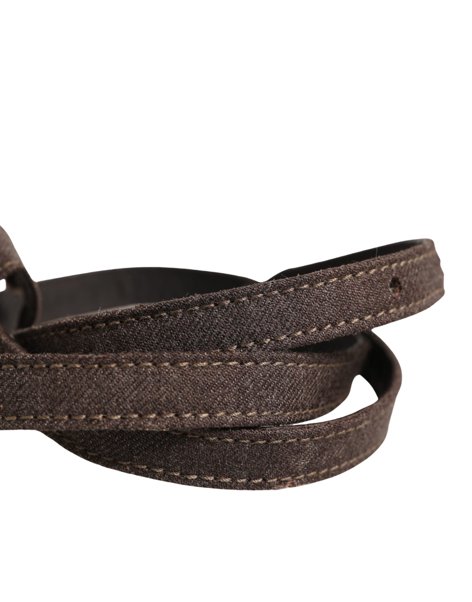 Ermanno Scervino Dark Brown Wool Bow Embellished Buckle Women's Belt
