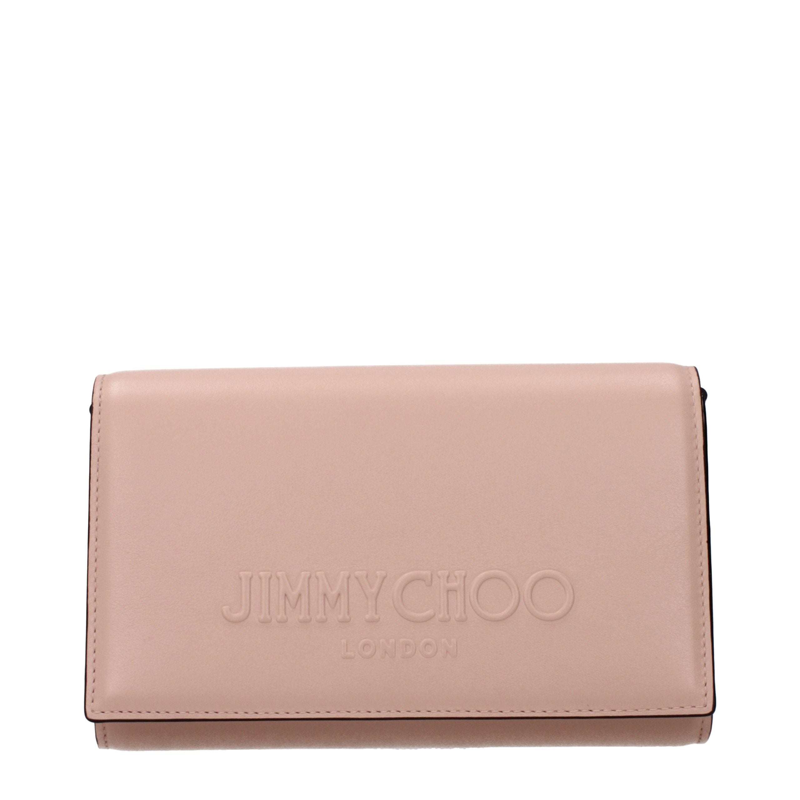 Jimmy Choo Pink Leather Clutch Women's Bag