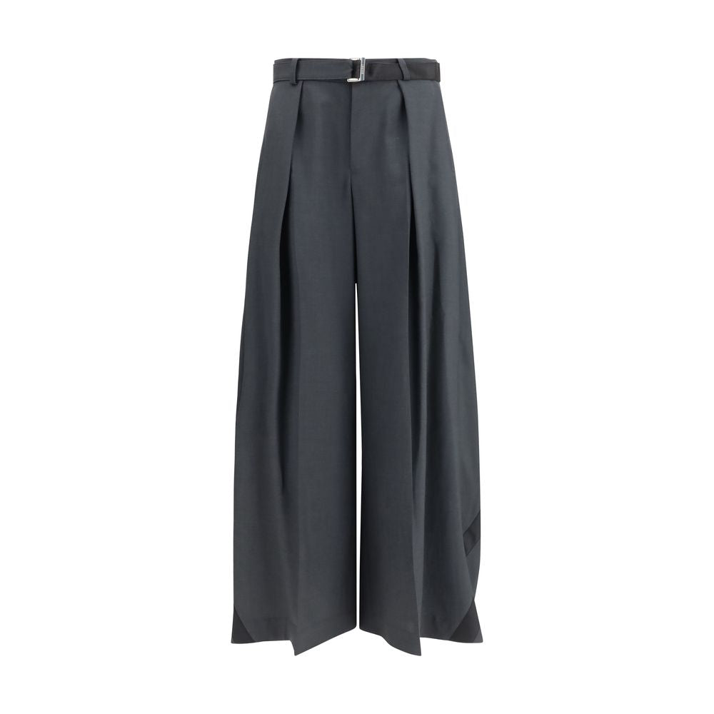 Sacai Gray Polyester Casual Women's Pants