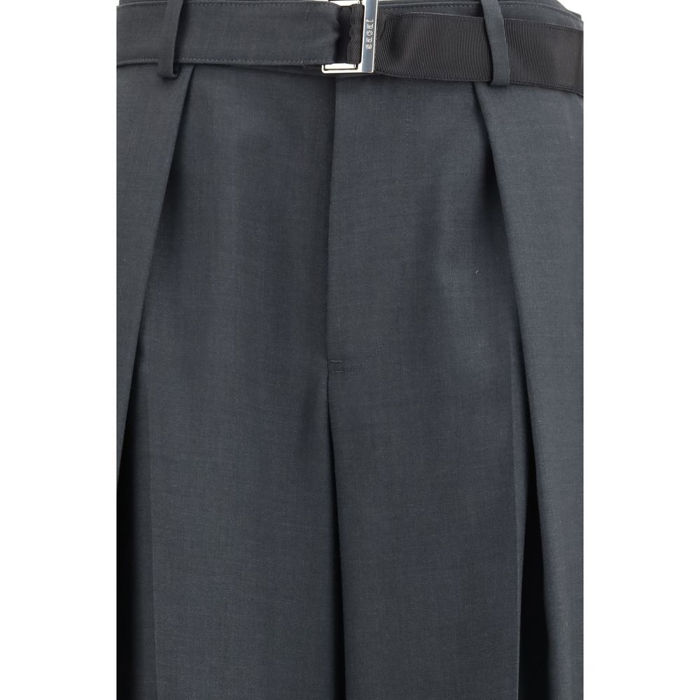 Sacai Gray Polyester Casual Women's Pants