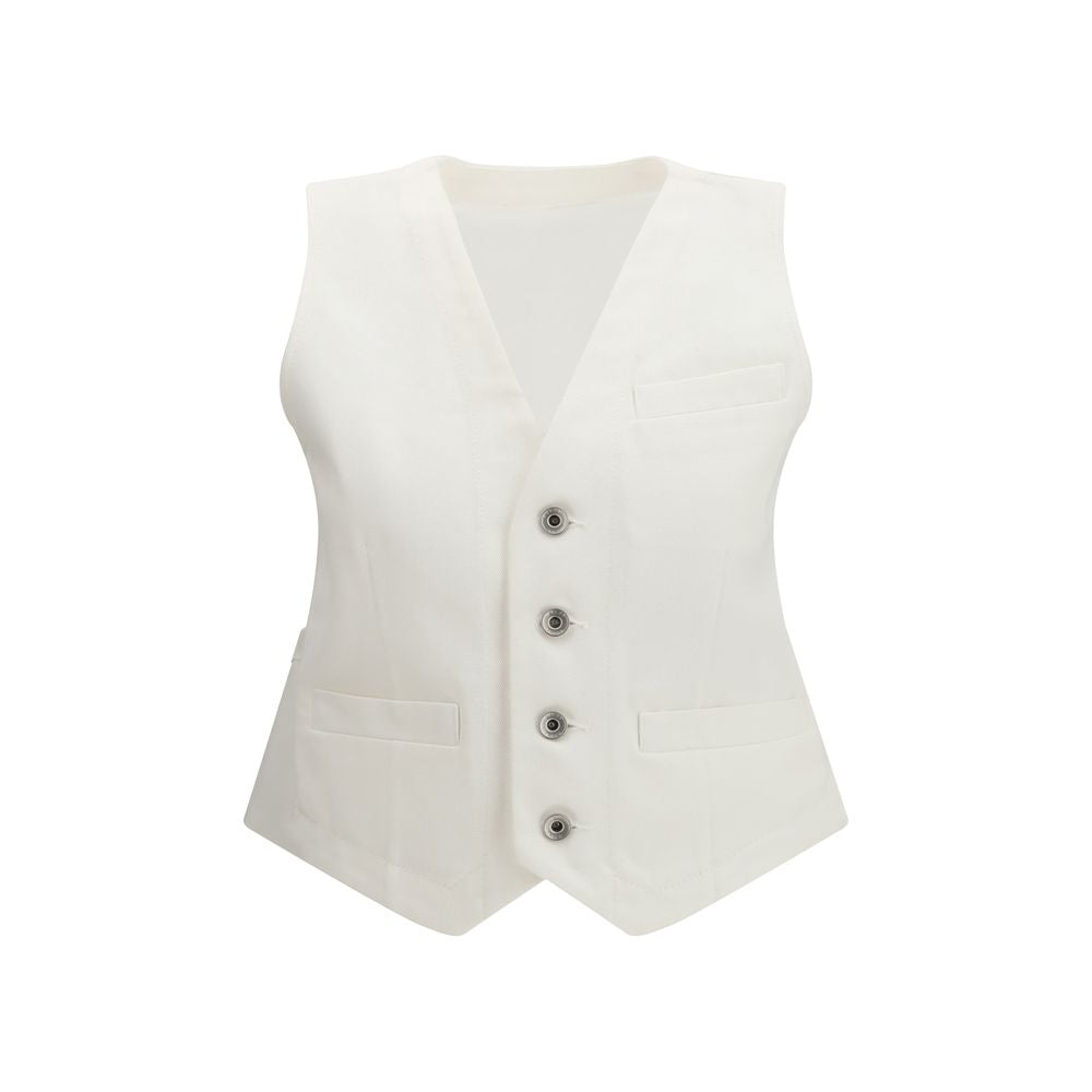 Sacai White Cotton Women's Waistcoat