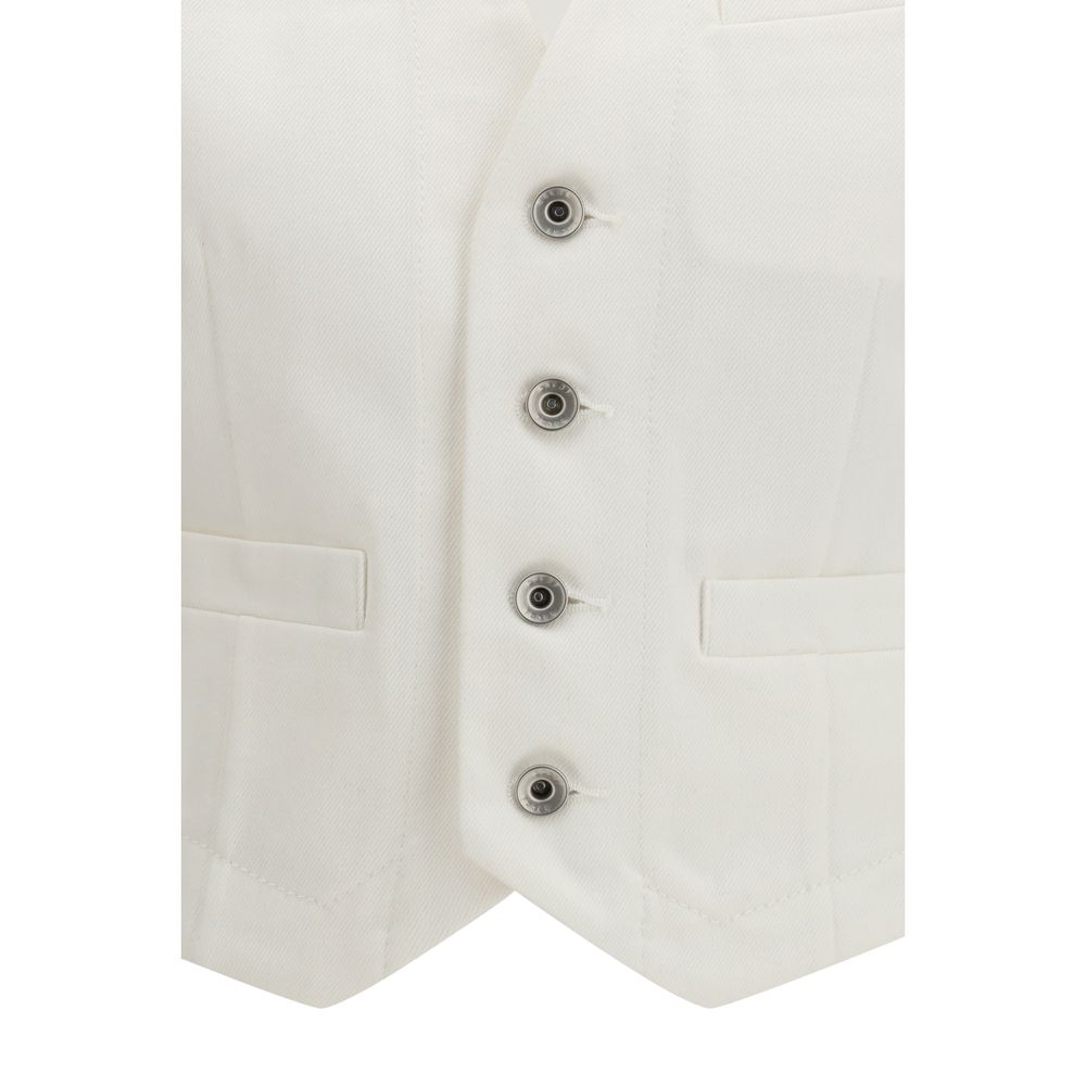 Sacai White Cotton Women's Waistcoat