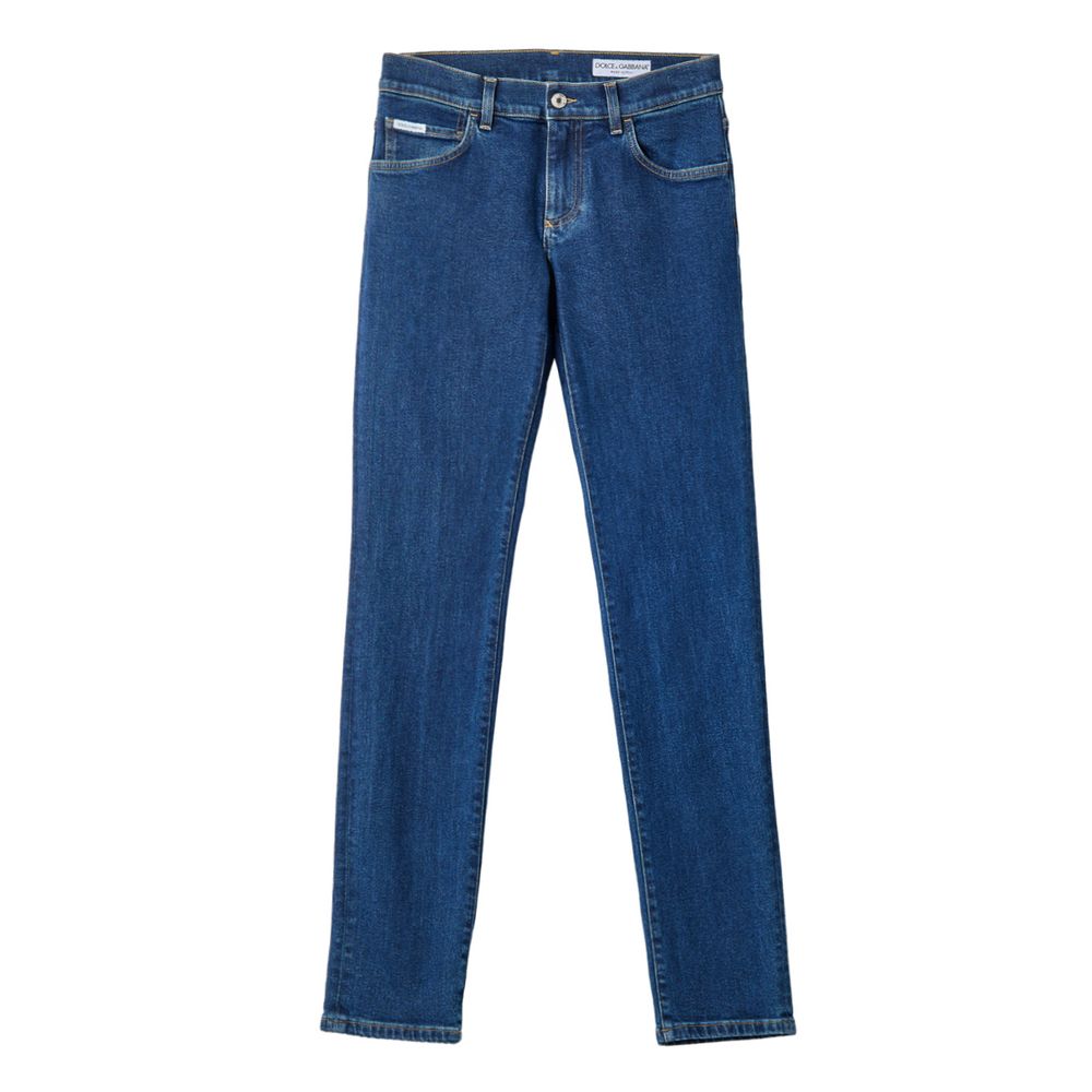 Dolce & Gabbana Blue Cotton Skinny Men's Jeans