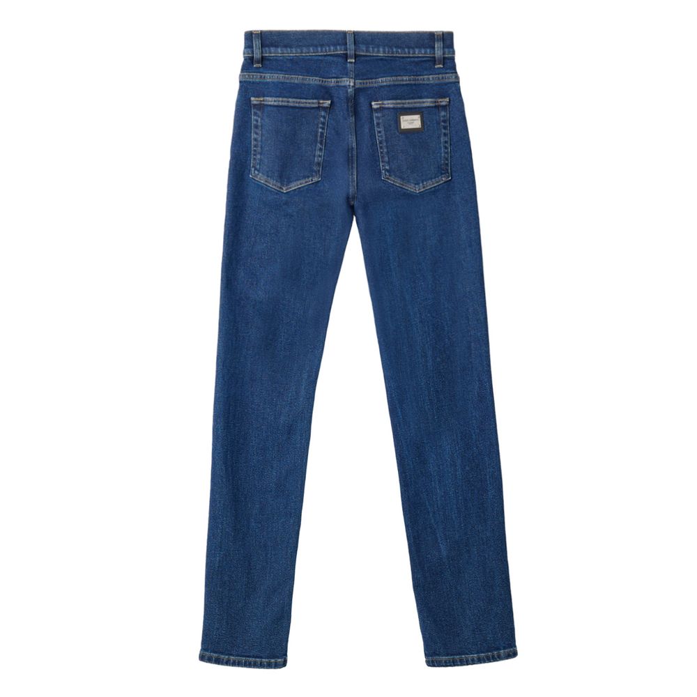 Dolce & Gabbana Blue Cotton Skinny Men's Jeans