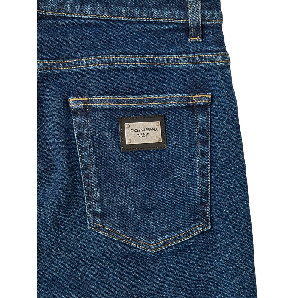 Dolce & Gabbana Blue Cotton Skinny Men's Jeans