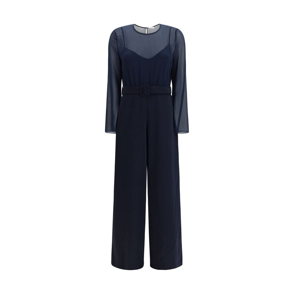 P.A.R.O.S.H. Blue Polyester Women's Jumpsuit