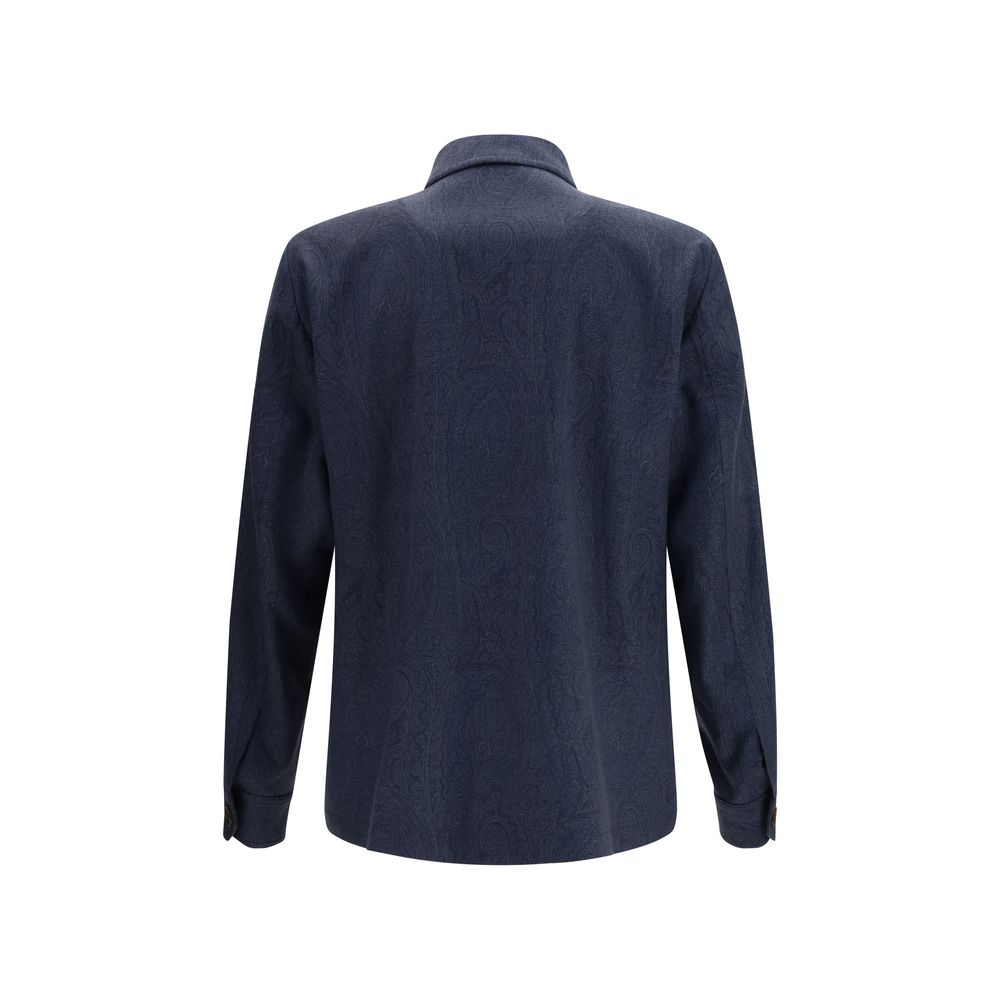 Etro Blue Wool Oves Aries Full-Length Men's Jacket