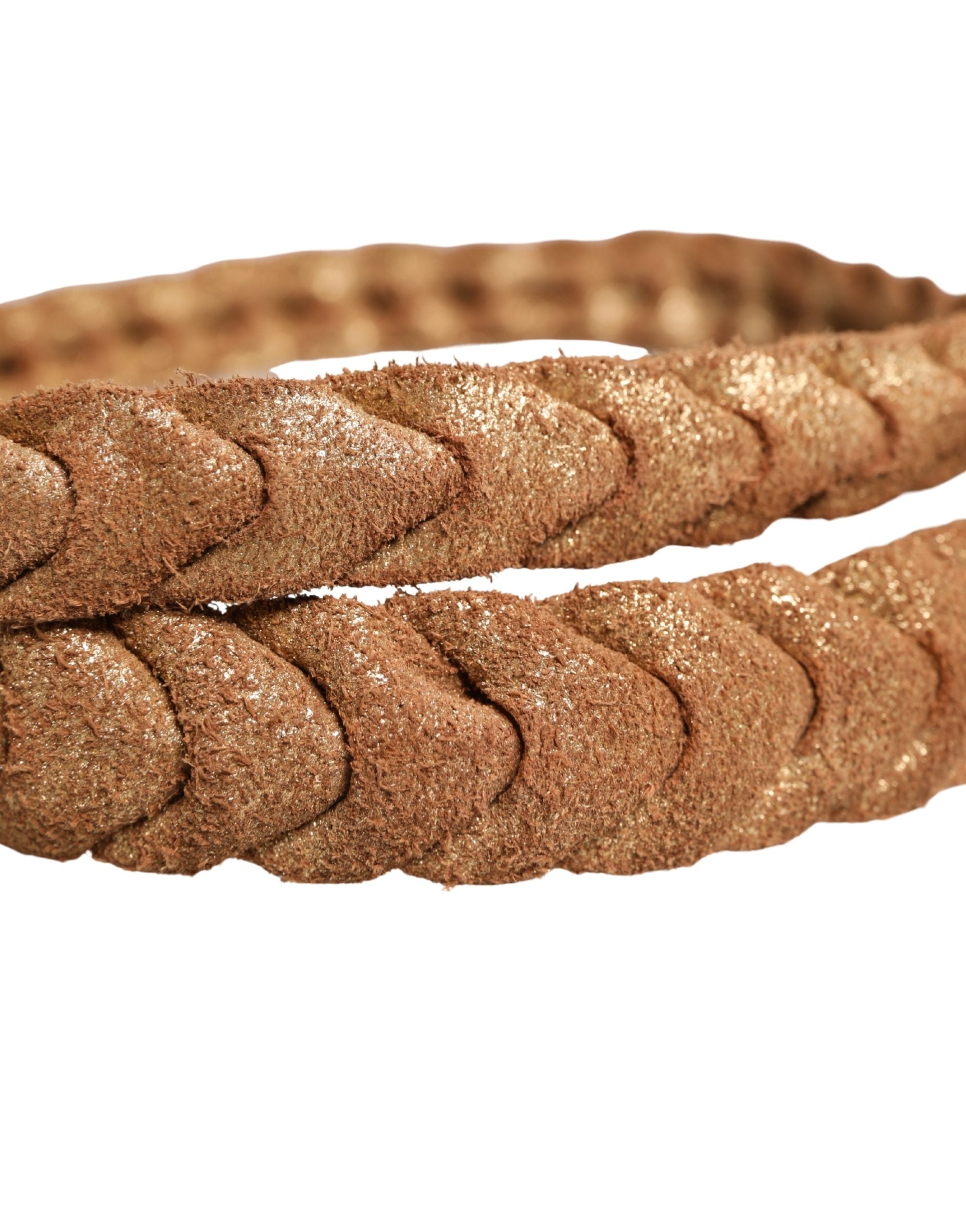 Ermanno Scervino Brown Leather Braided Metal Buckle Women's Belt
