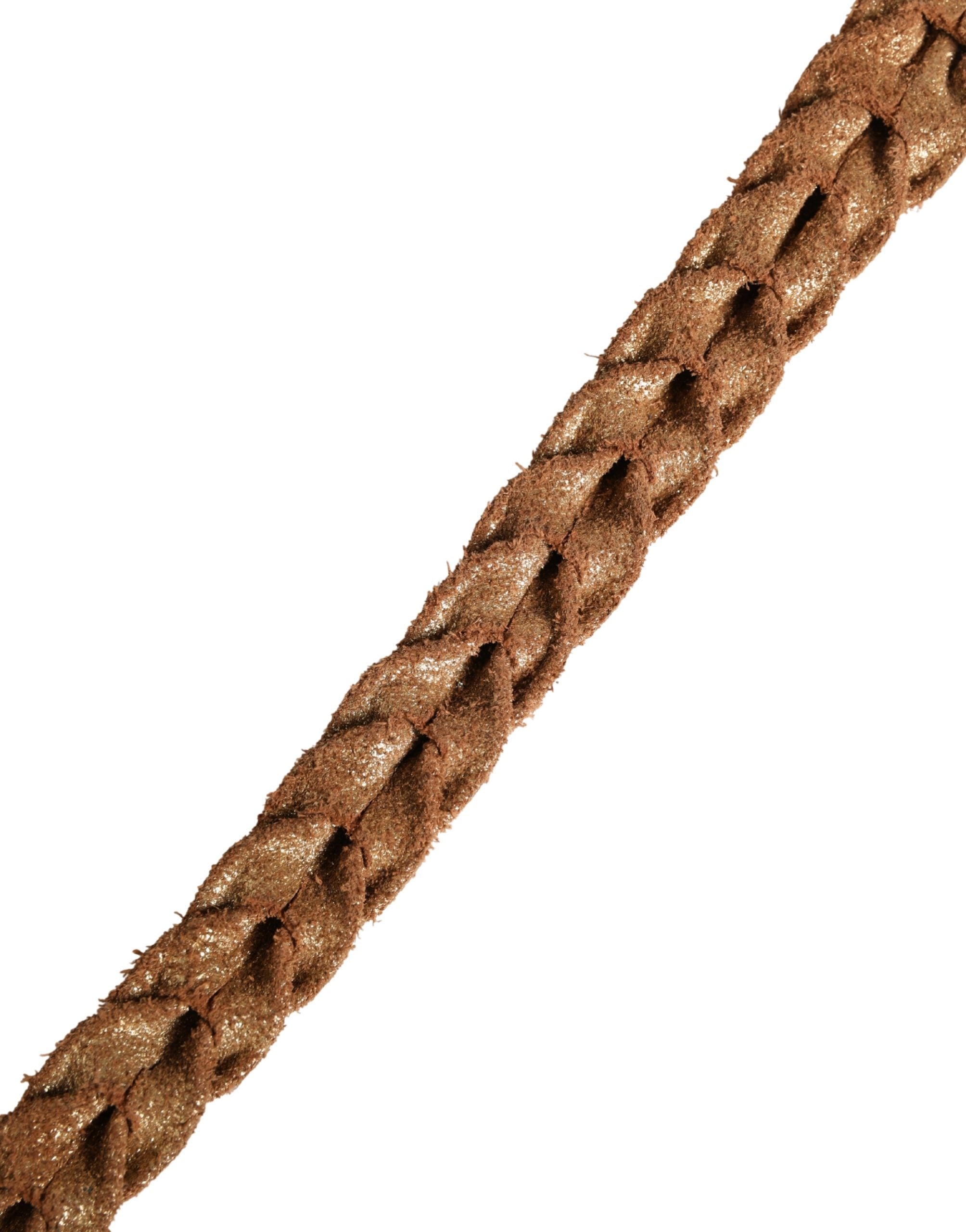 Ermanno Scervino Brown Leather Braided Metal Buckle Women's Belt