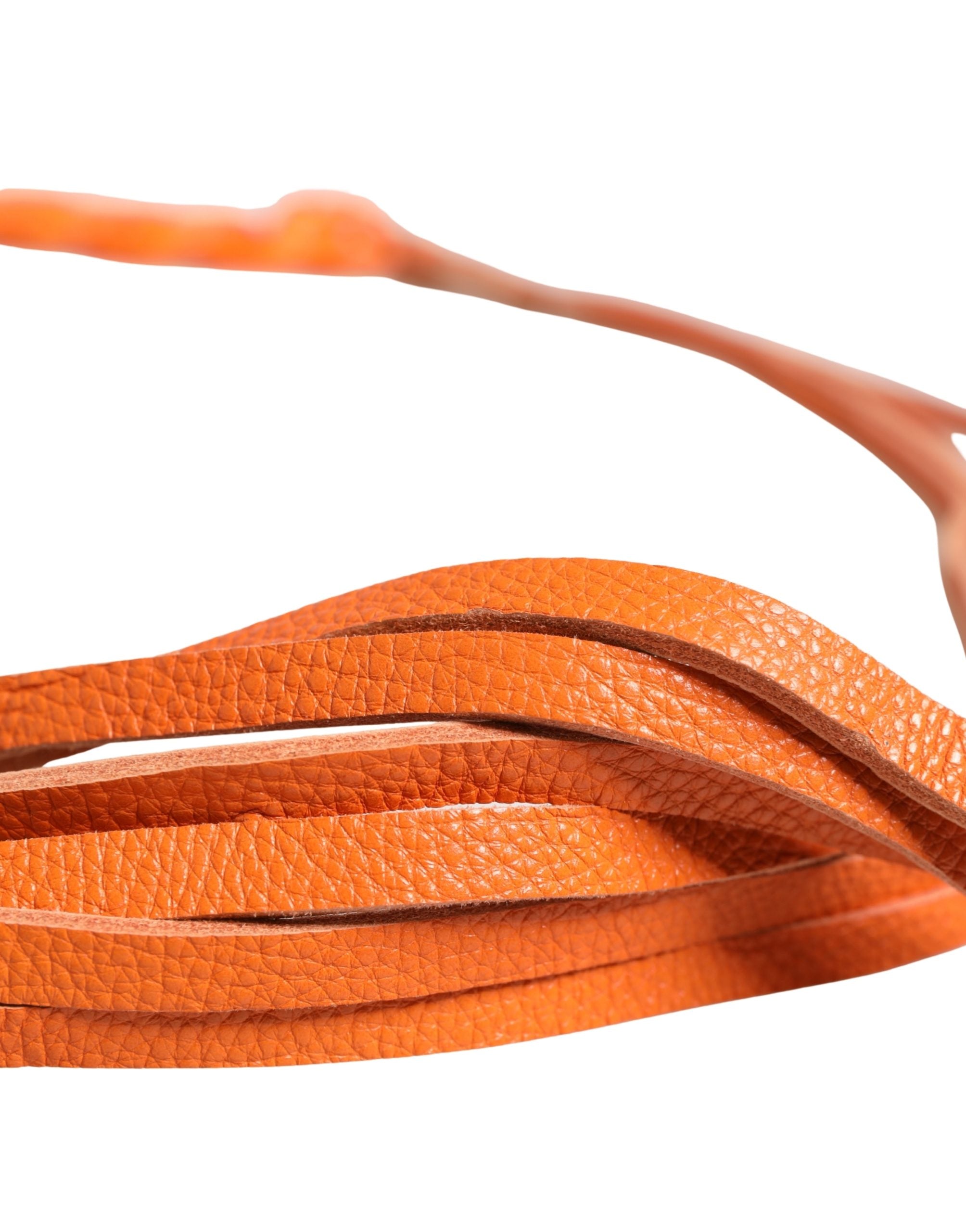 Scervino Street Orange Leather Chain Waist Metal Buckle Women's Belt