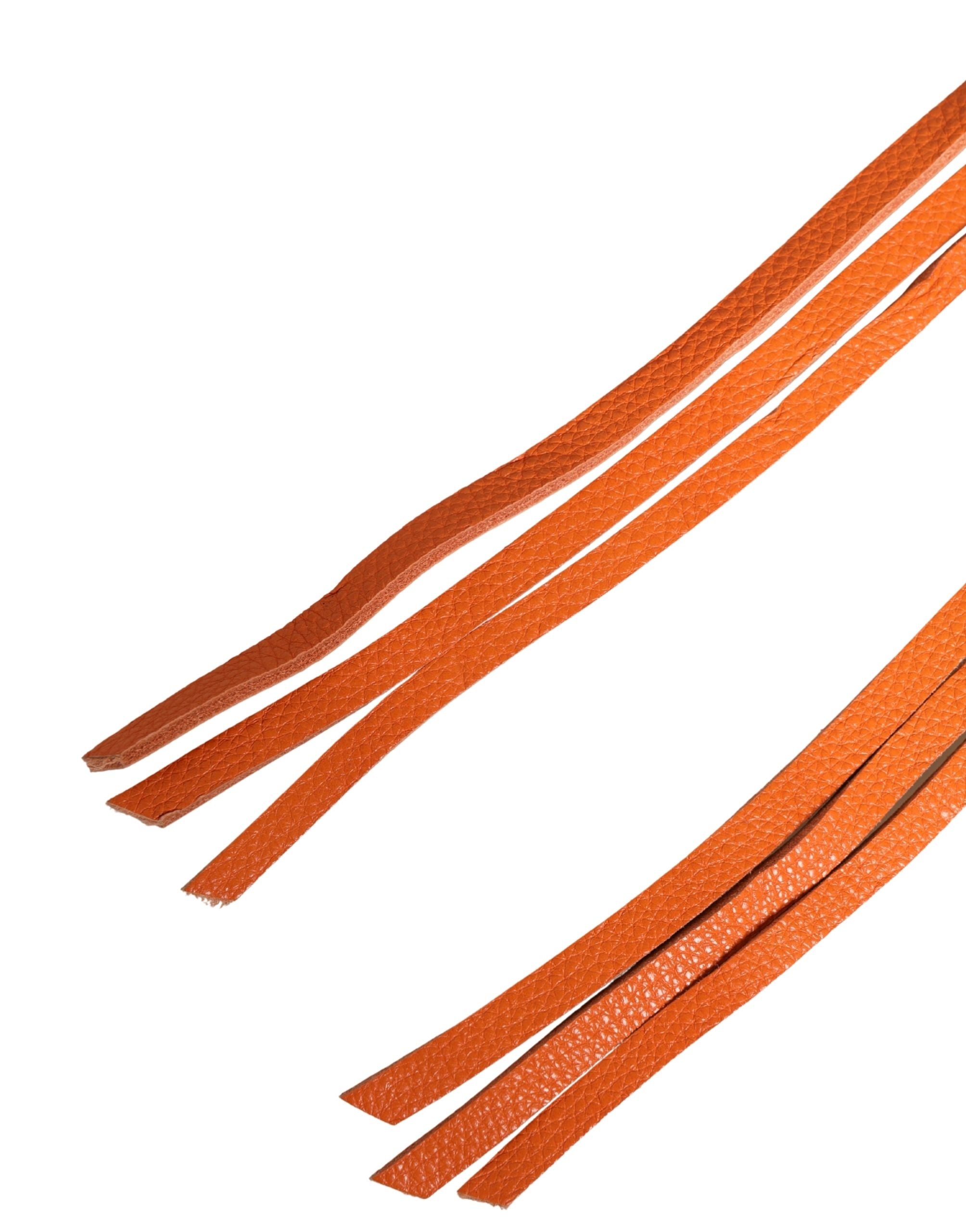 Scervino Street Orange Leather Chain Waist Metal Buckle Women's Belt