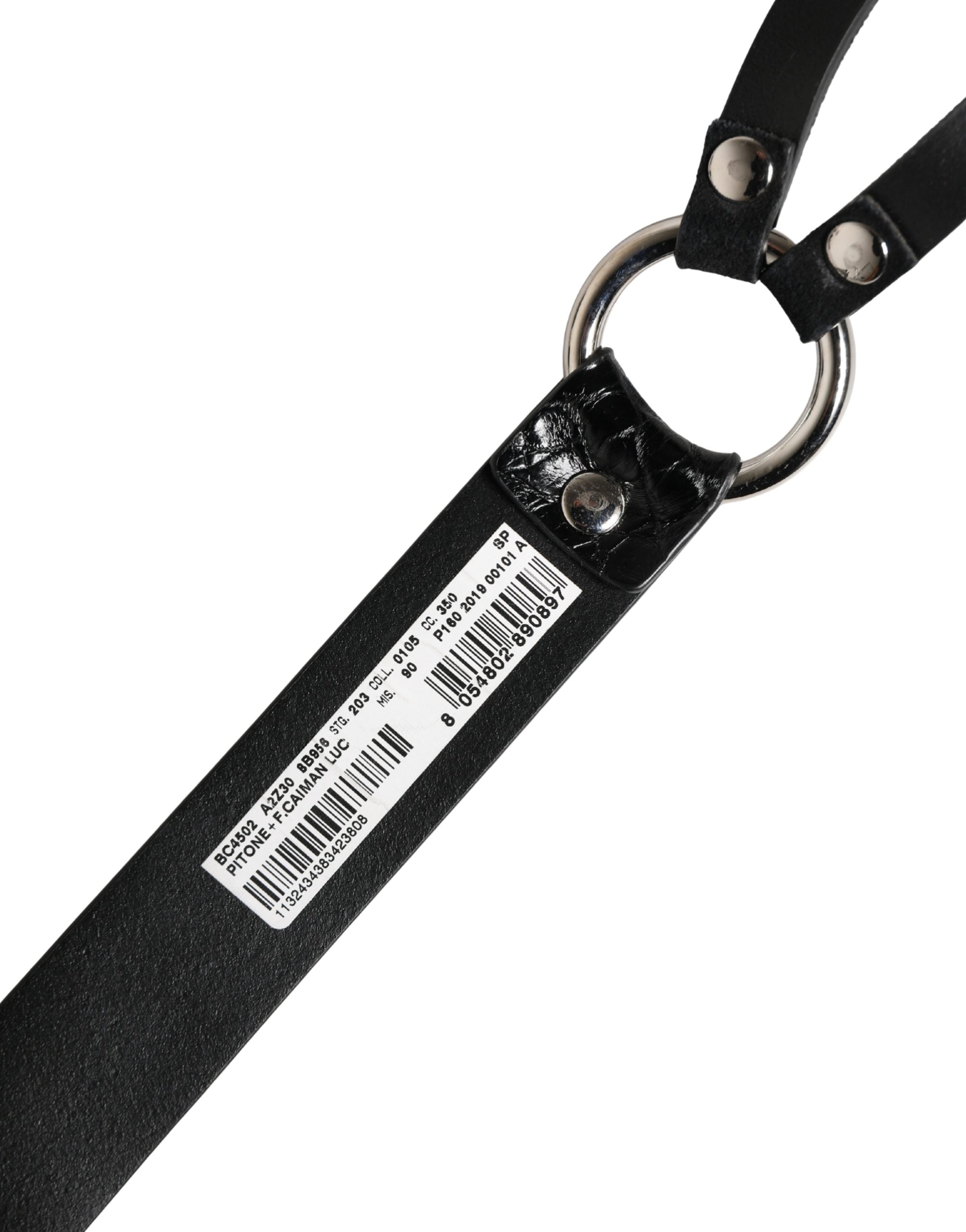 Dolce & Gabbana Black Exotic Leather Silver Metal Buckle Women's Belt