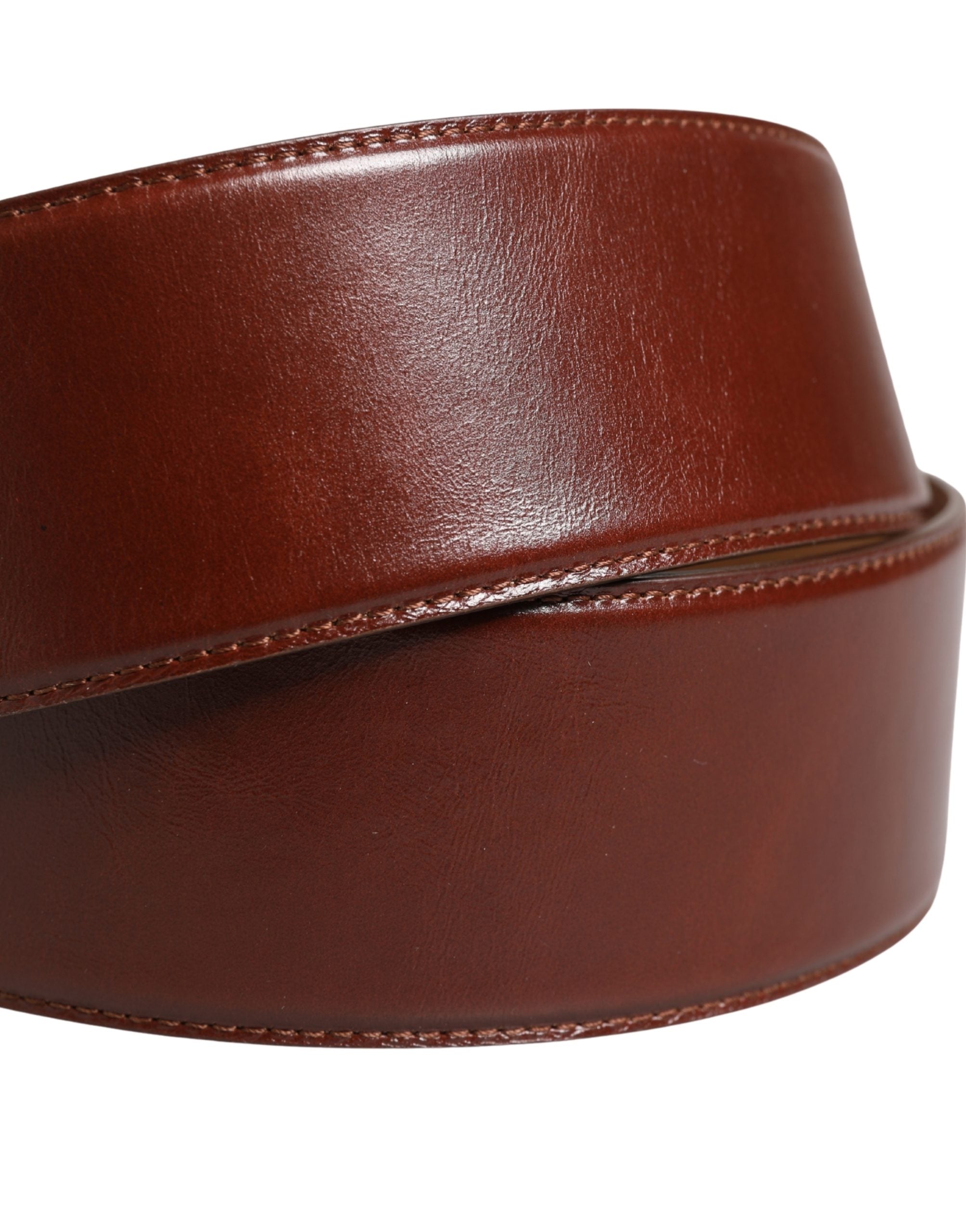 Dolce & Gabbana Brown Leather Waist Gold Metal Buckle Women's Belt (Pre-Owned)