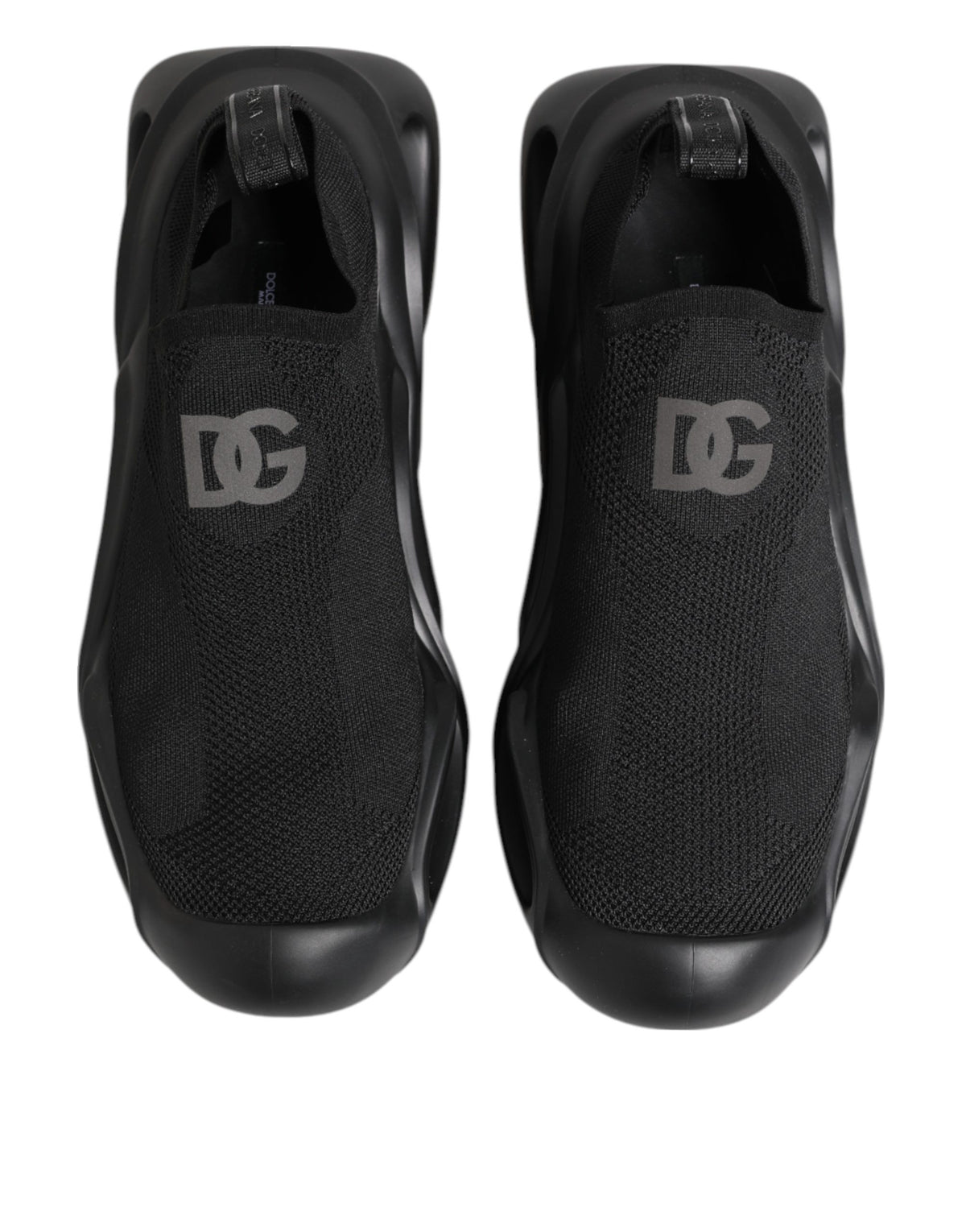 Dolce & Gabbana Black Slip On Wave Low Top Sneakers Men's Shoes