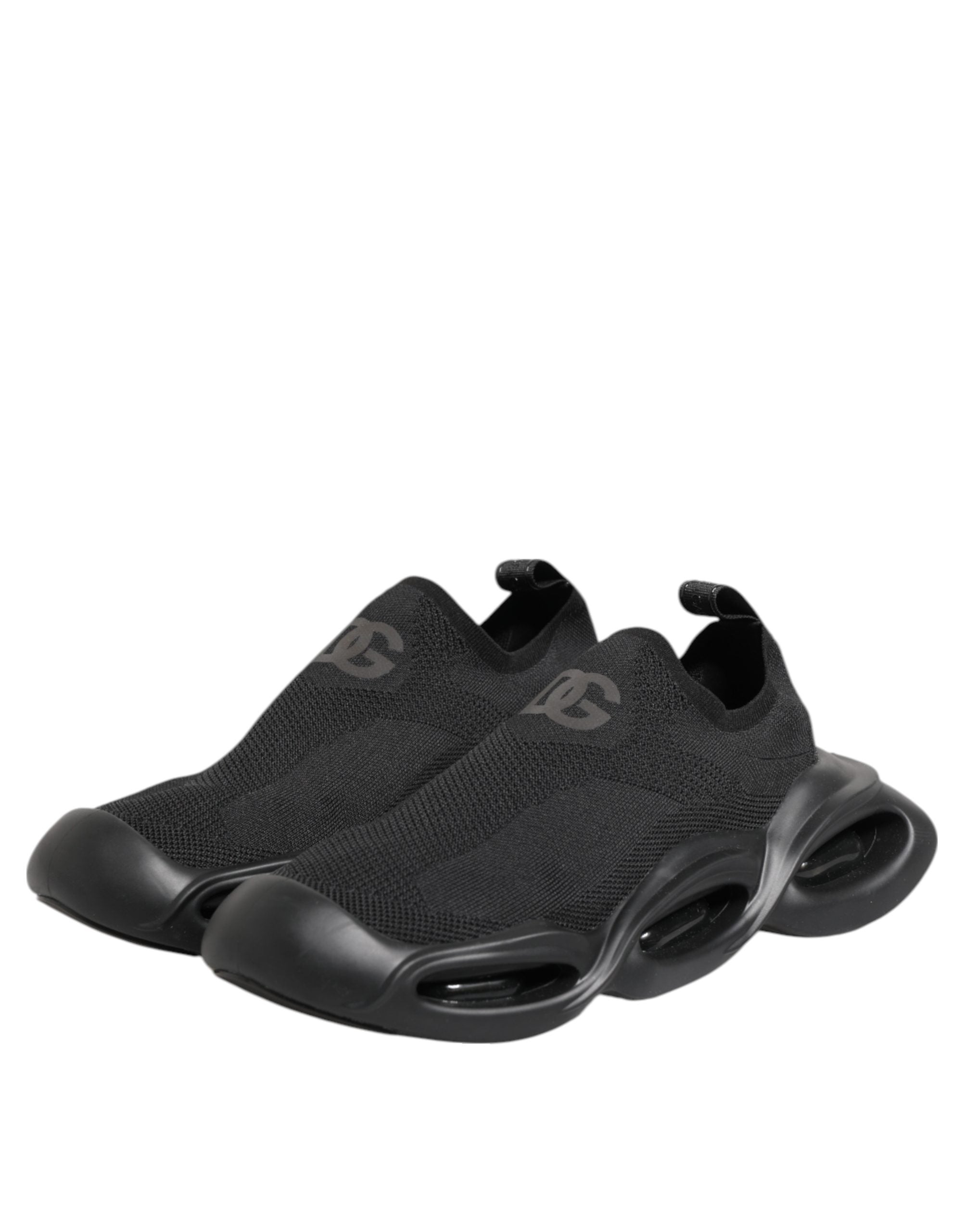 Dolce & Gabbana Black Slip On Wave Low Top Sneakers Men's Shoes
