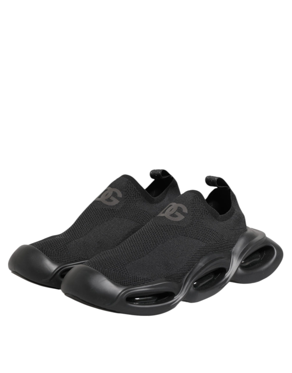 Dolce & Gabbana Black Slip On Wave Low Top Sneakers Men's Shoes