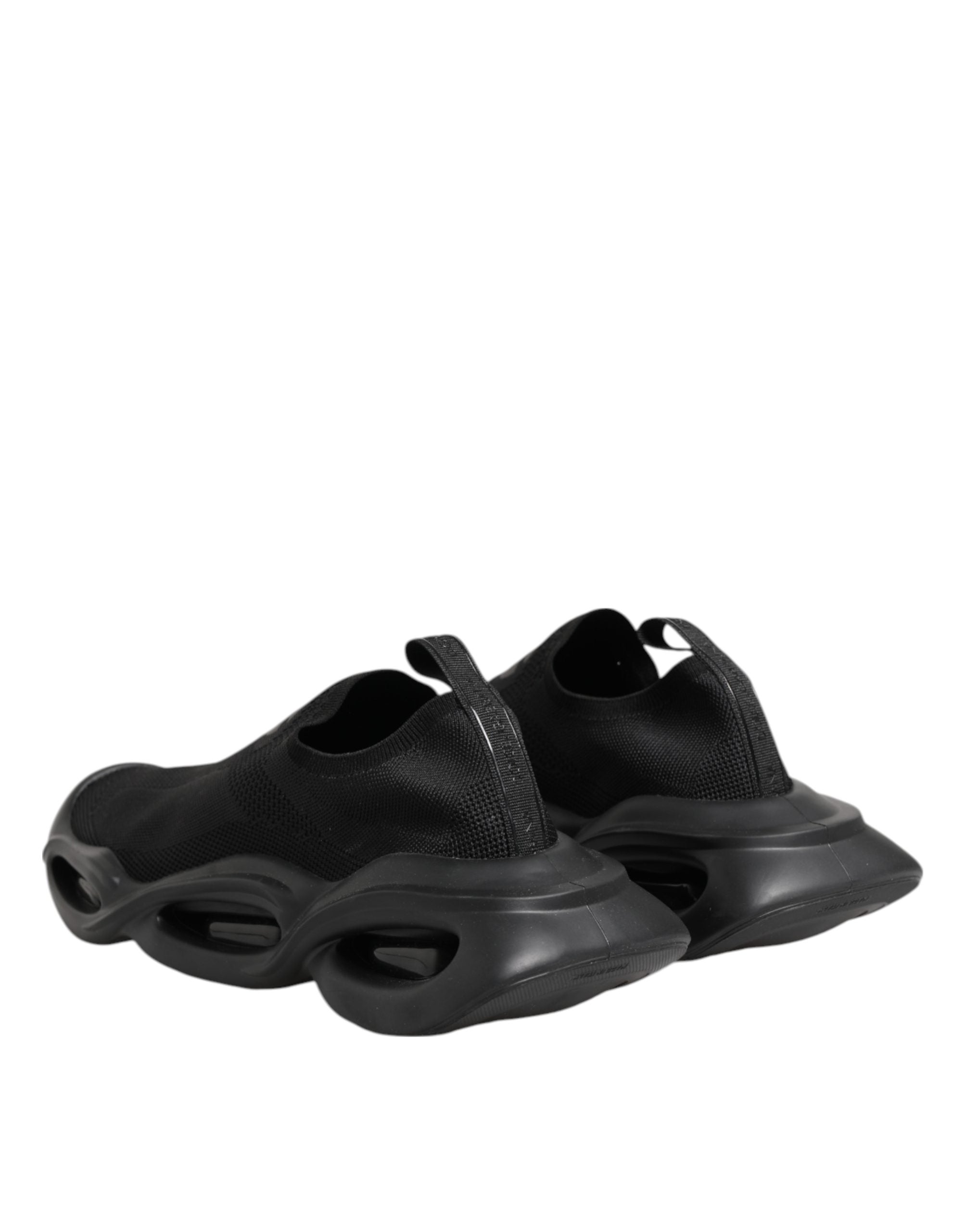 Dolce & Gabbana Black Slip On Wave Low Top Sneakers Men's Shoes