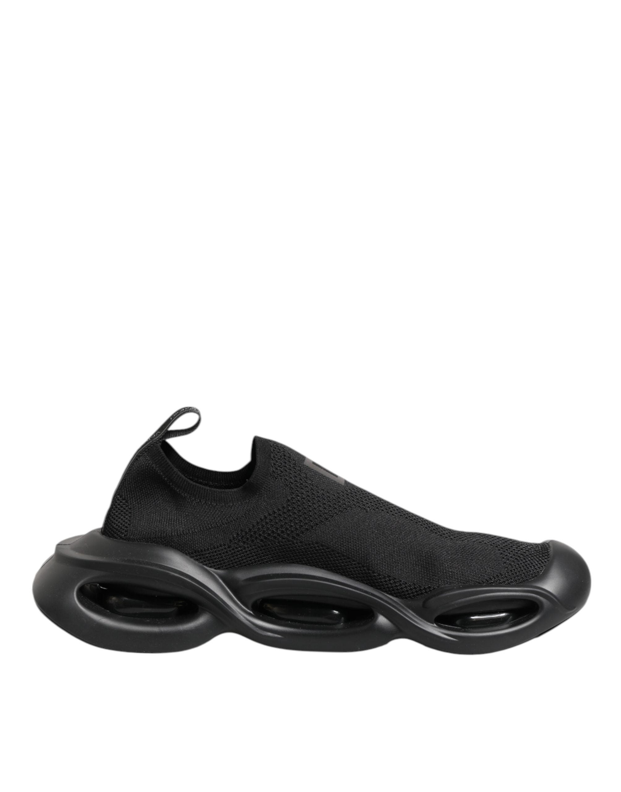 Dolce & Gabbana Black Slip On Wave Low Top Sneakers Men's Shoes