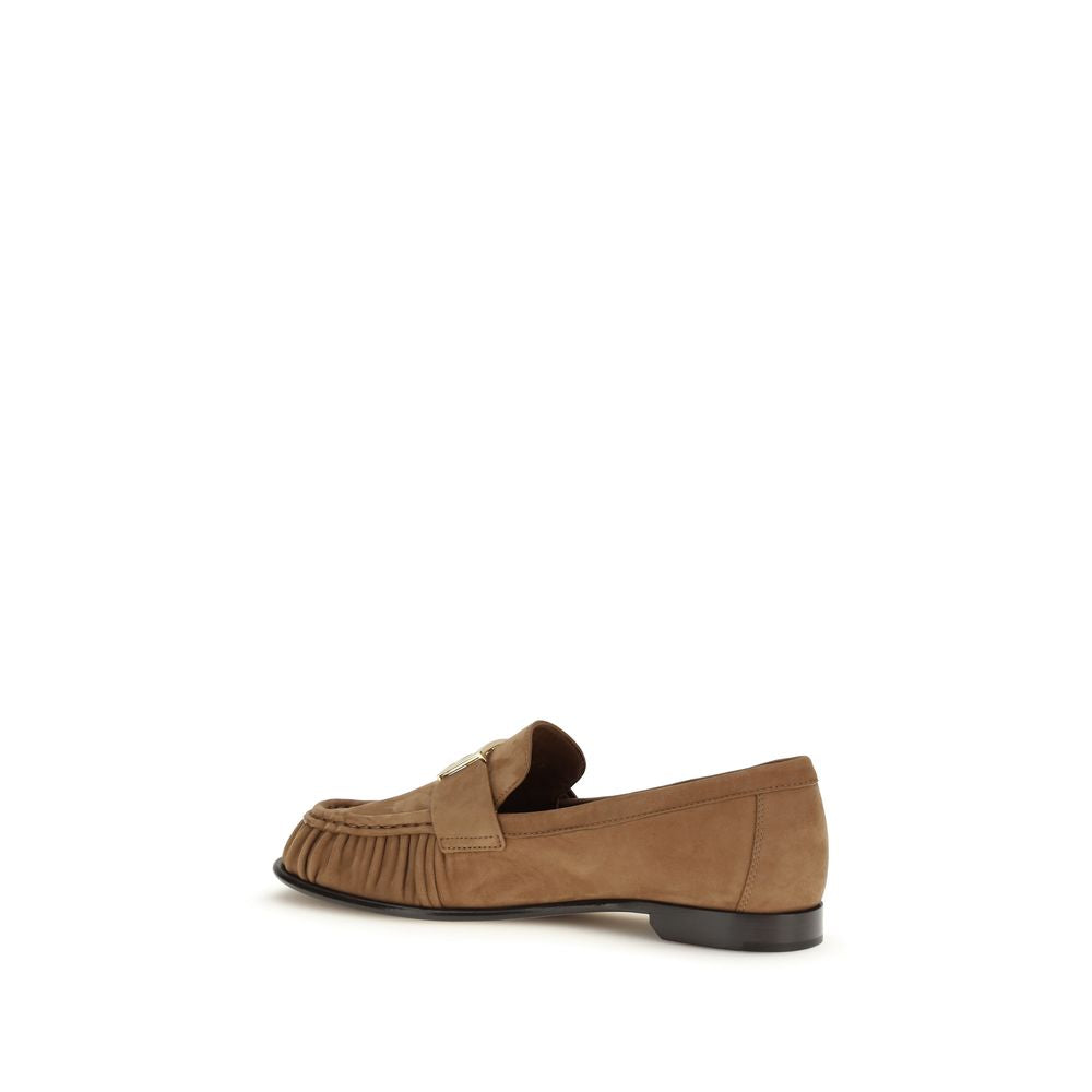Fendi Brown Lamb Ovis Aries Slip-On Women's Loafers
