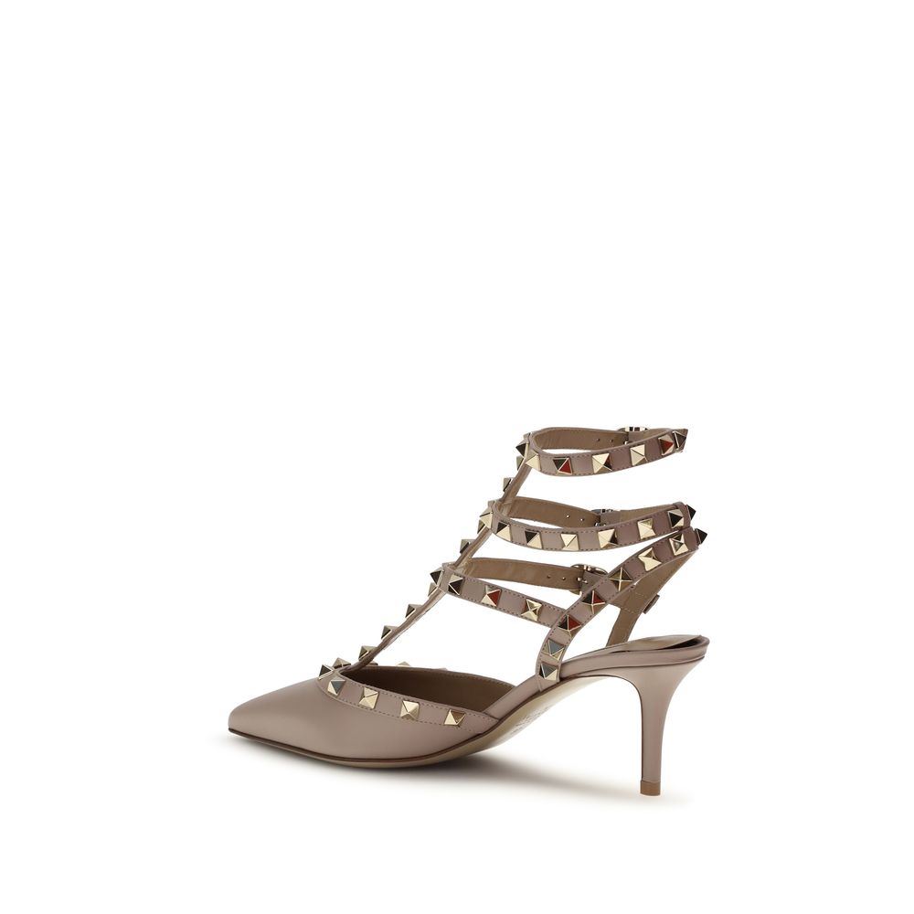 Valentino Garavani Multicolor Calf Leather Bos Taurus Mid Heel Women's Pumps