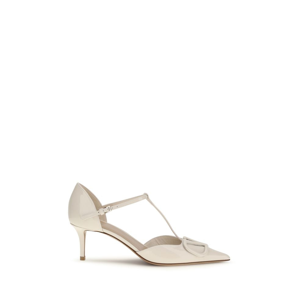Valentino Garavani Beige Calf Leather Bos Taurus High Heel Women's Pumps