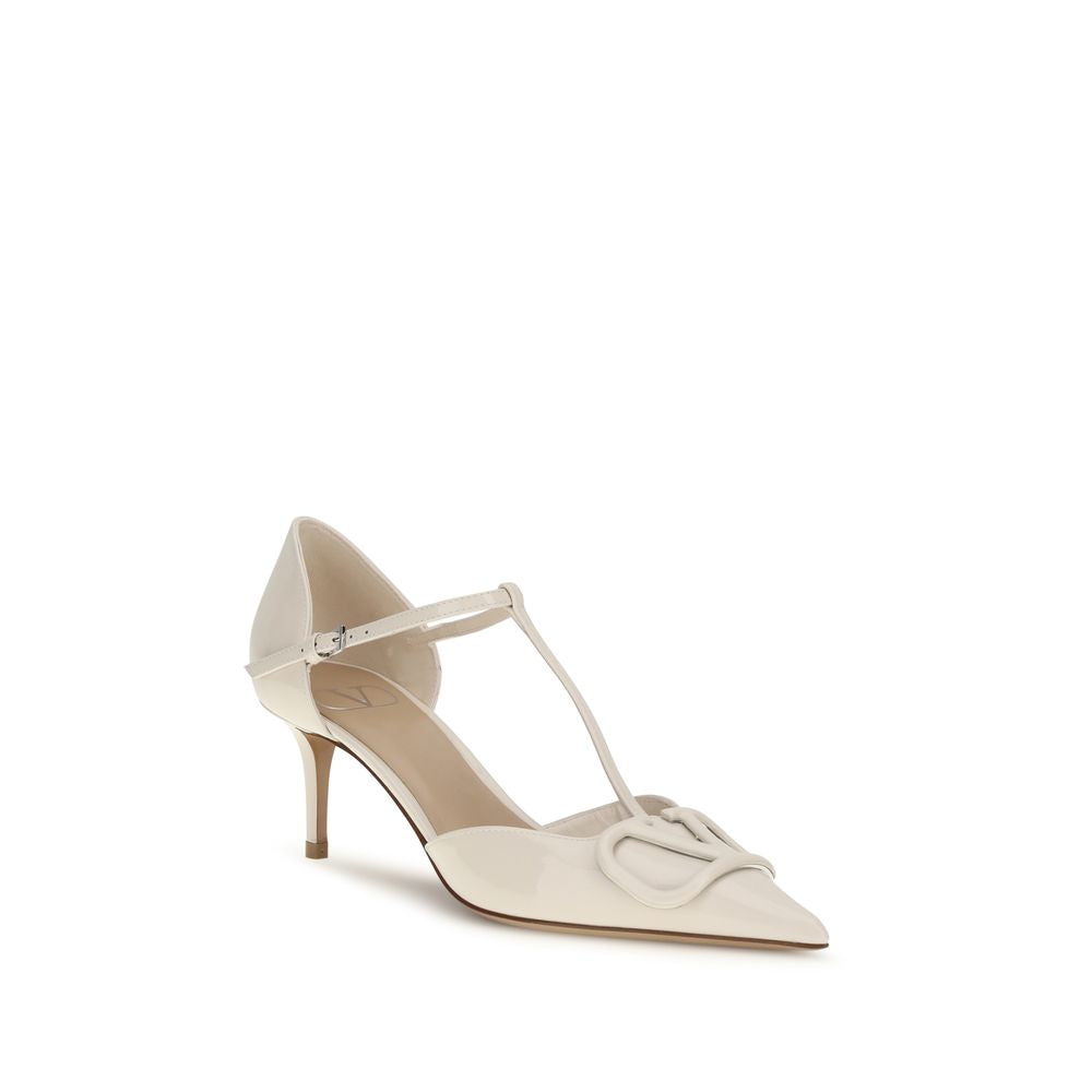 Valentino Garavani Beige Calf Leather Bos Taurus High Heel Women's Pumps