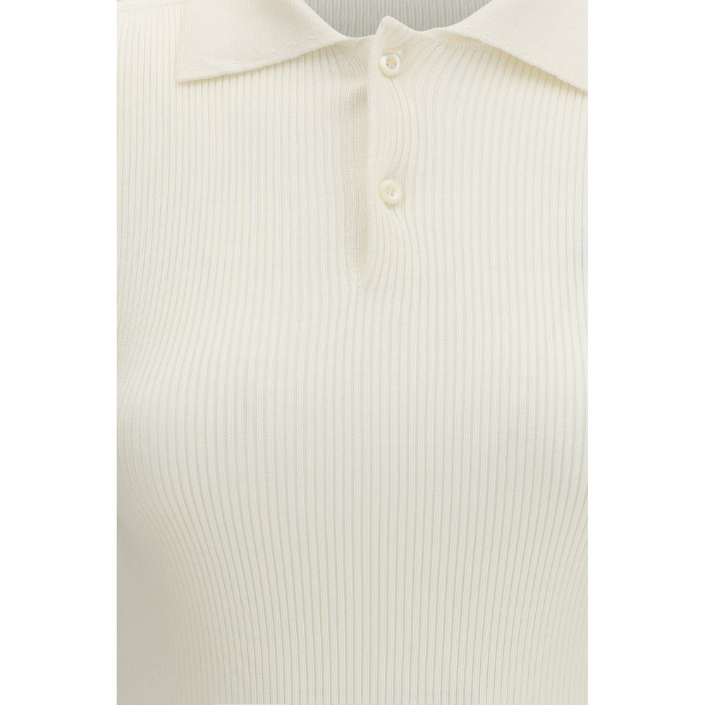 RIER White Silk Polo Women's Shirt